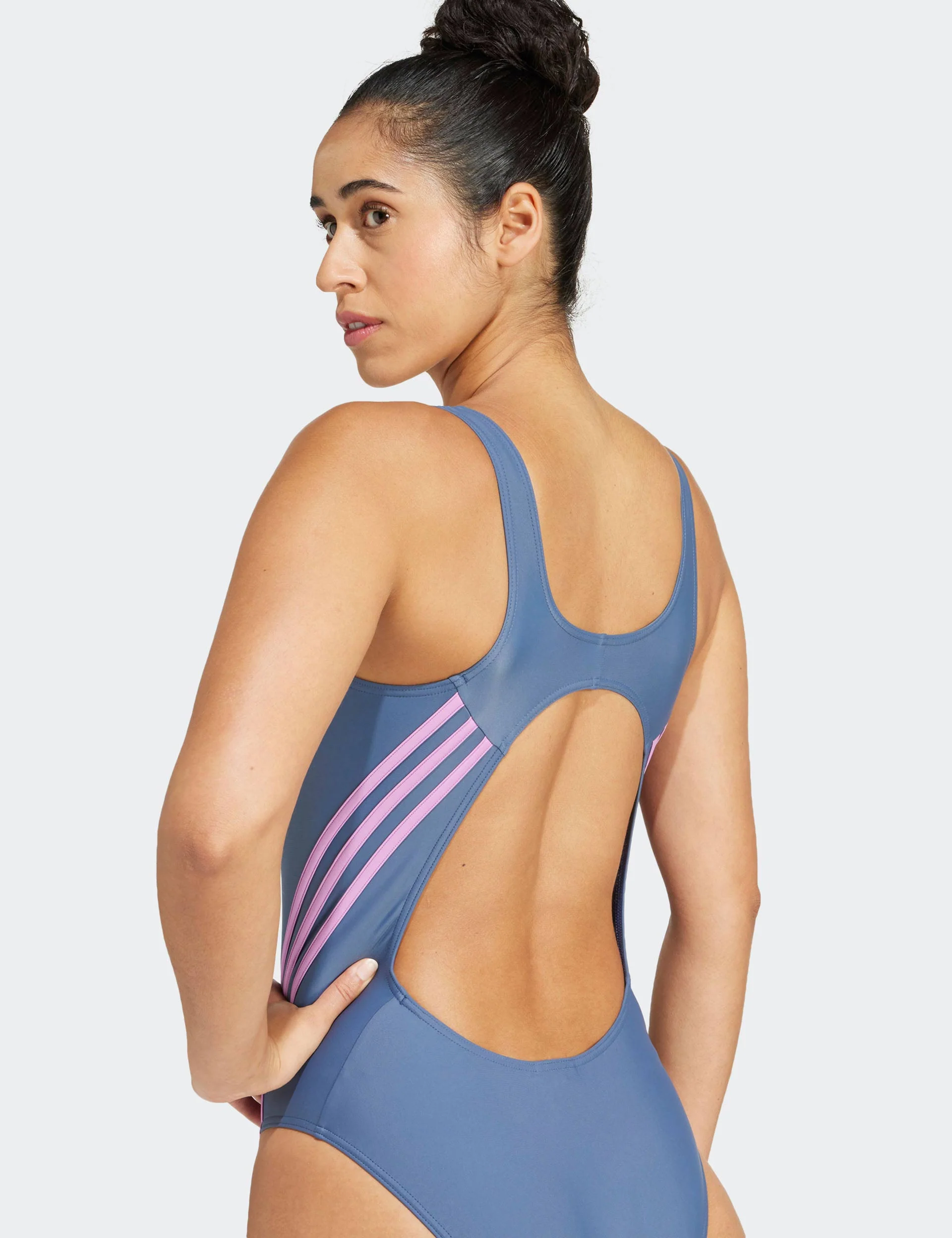 3-Stripes Swimsuit - Preloved Ink/Preloved Purple