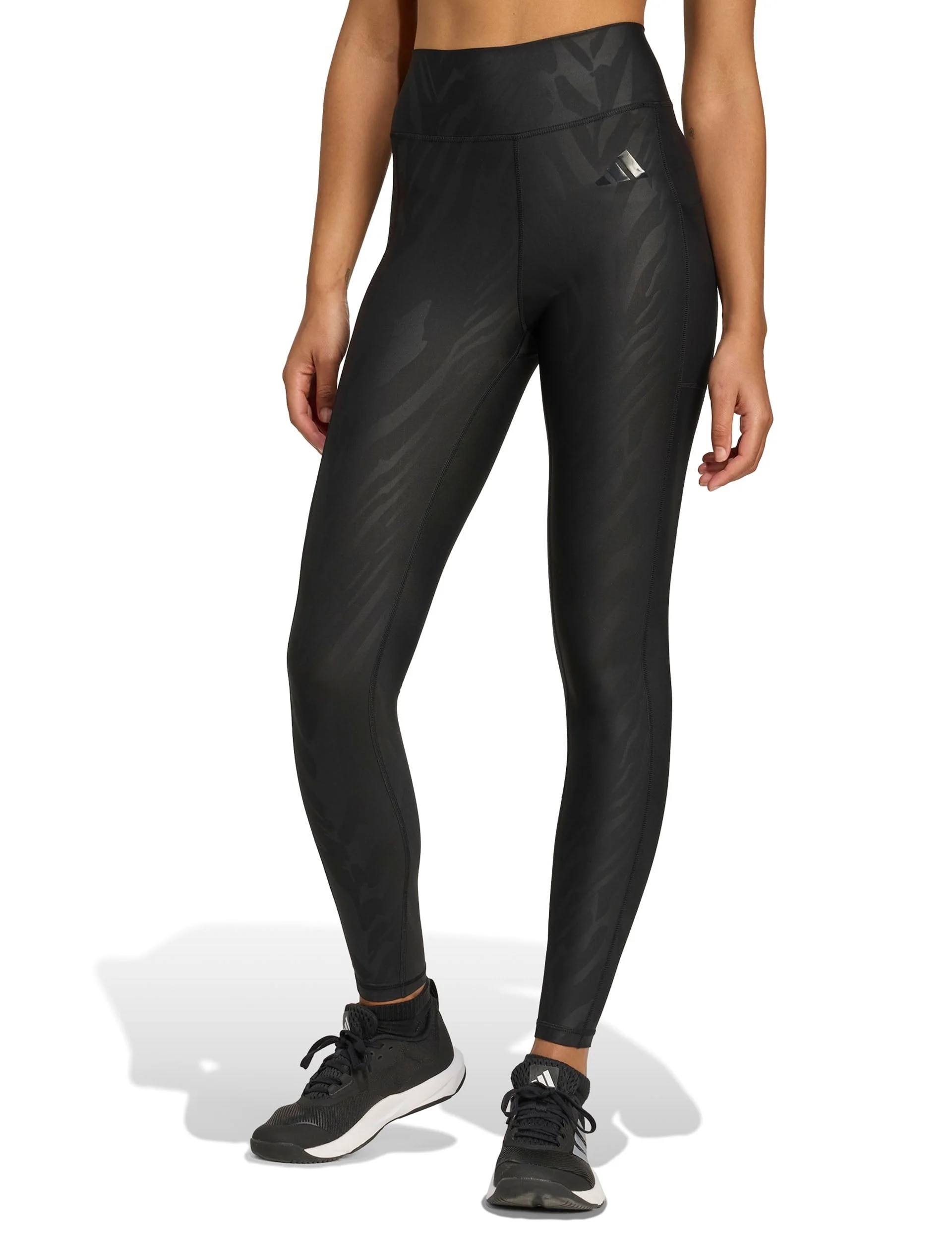 Optime AOP Full Length Leggings - Black