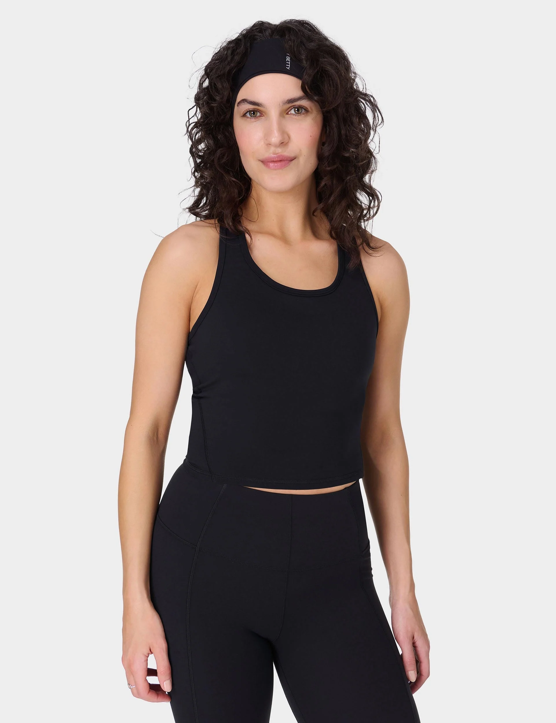 Power Medium Impact Crop Gym Tank - Black