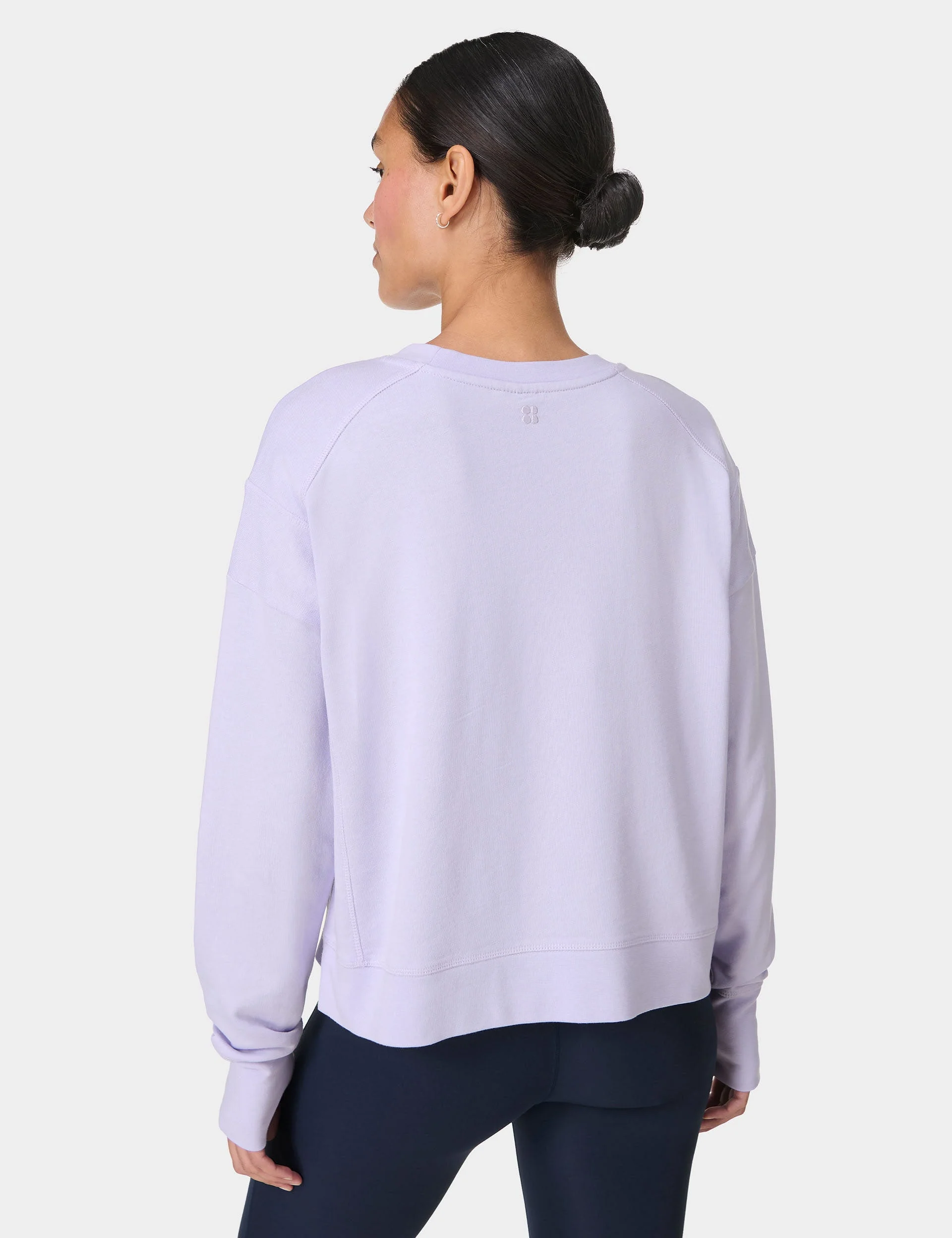 After Class Crop Sweatshirt - Heather Purple
