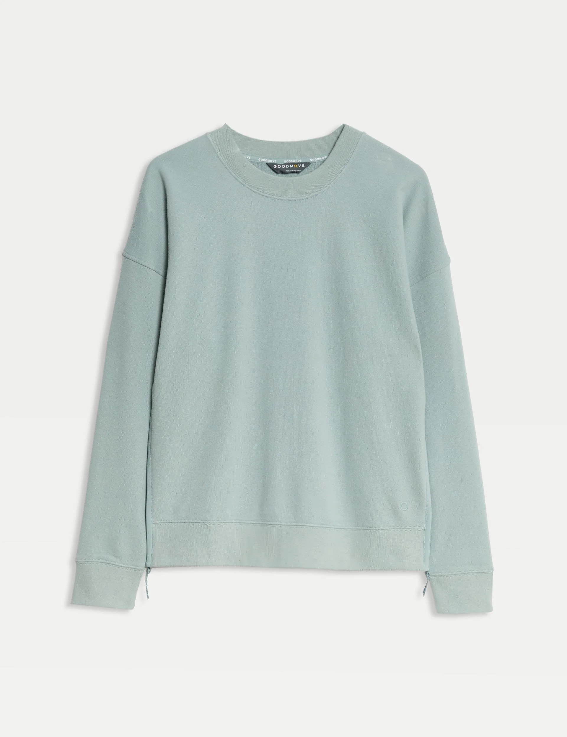 Cotton Rich Mesh Panel Relaxed Sweatshirt - Light Mint