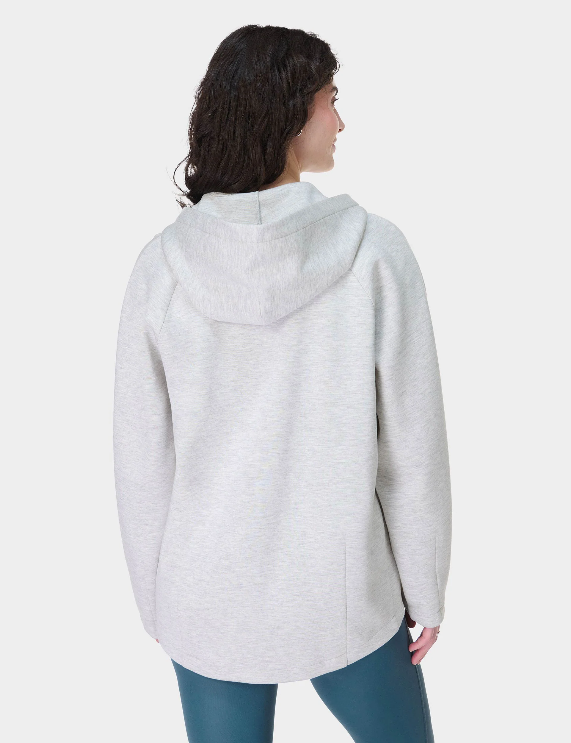 Wind Down Zip Up Hoody - Ice Grey Marl