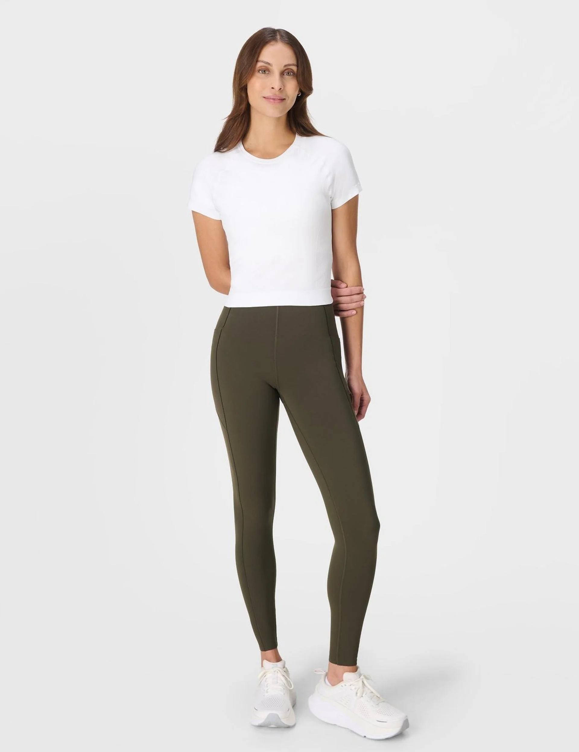 Power UltraSculpt High Waisted Gym Leggings - Nori Green