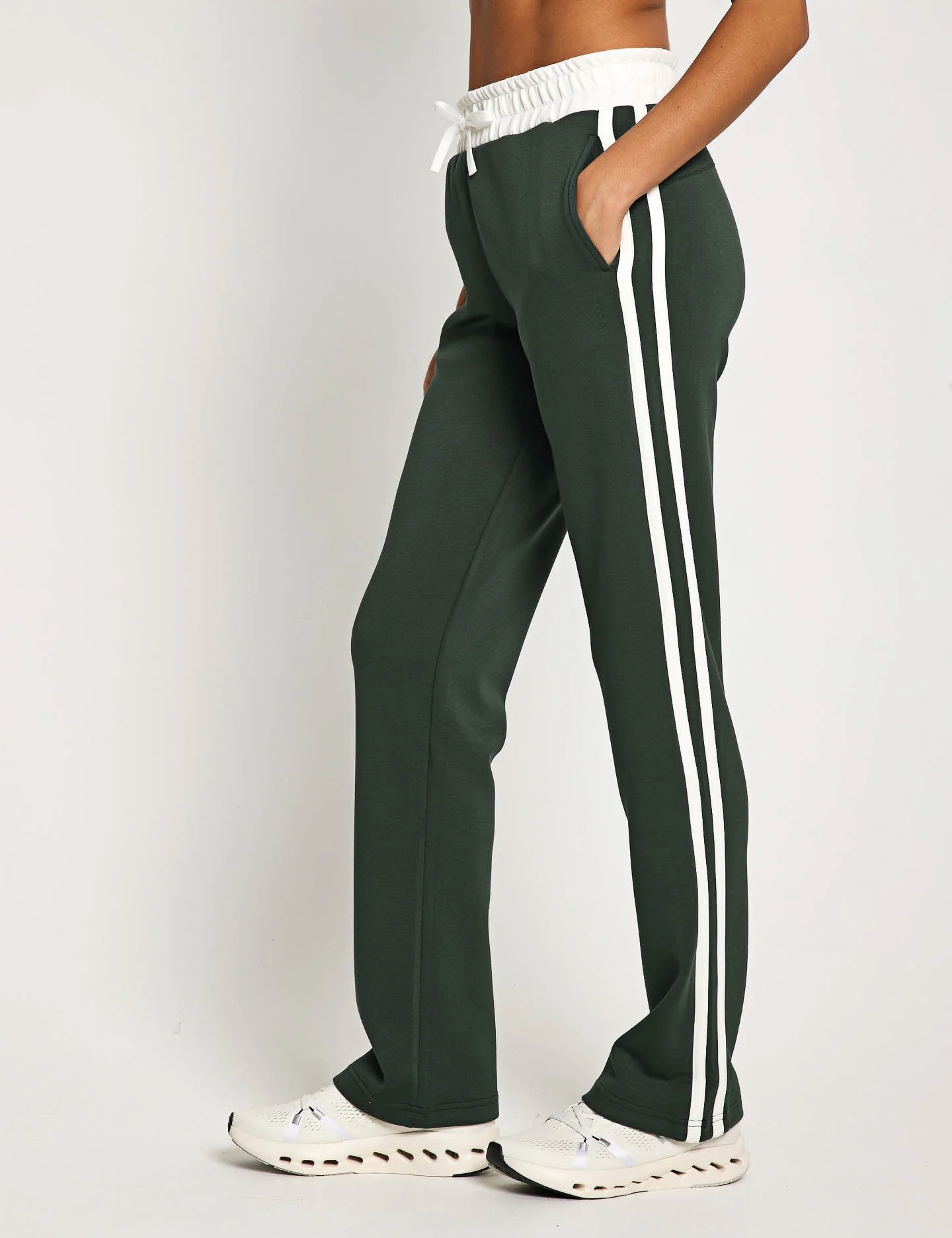 Nikki Wide Leg Jogger - Deep Green