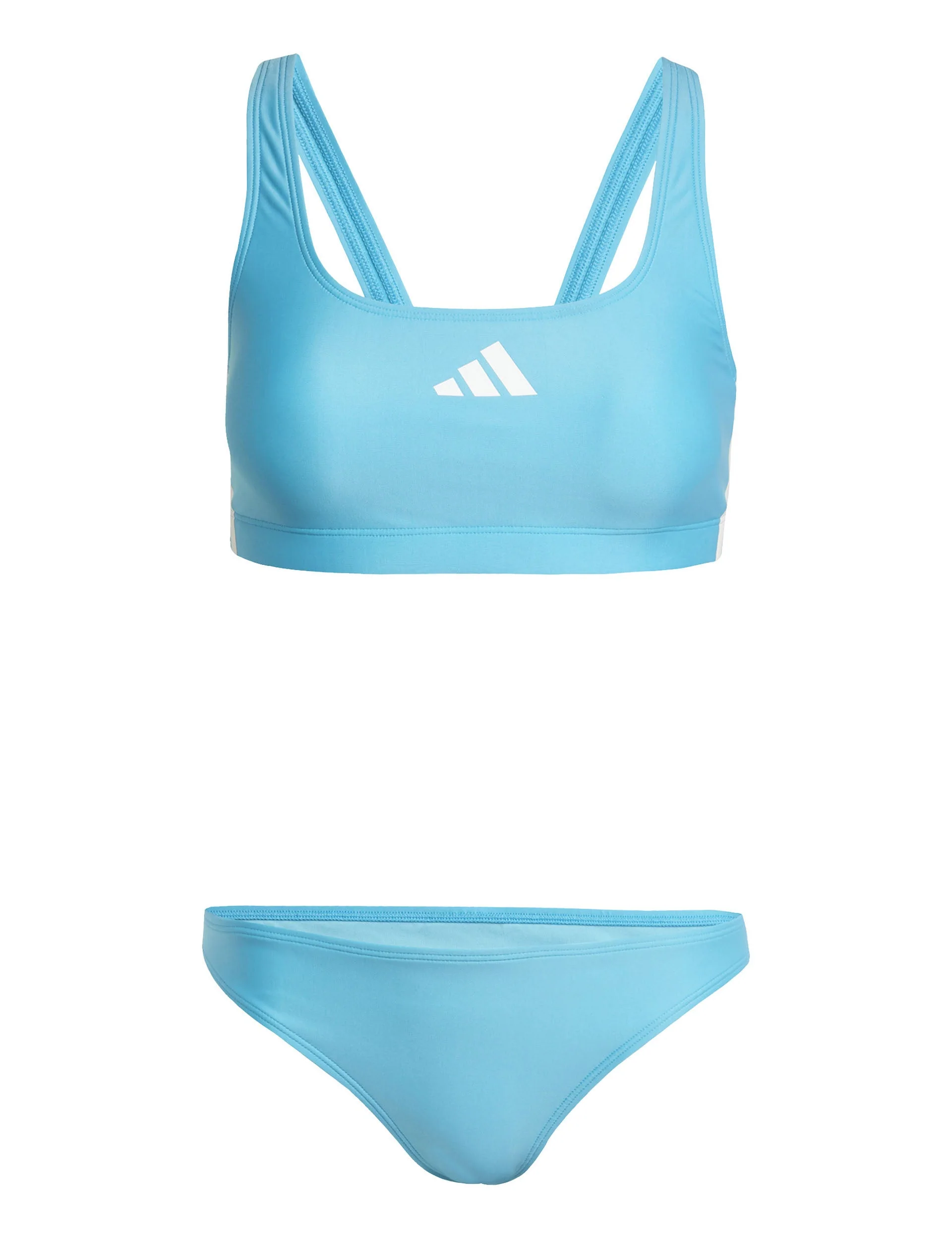 3-Stripes V-Back Bikini - Lucid Cyan/White