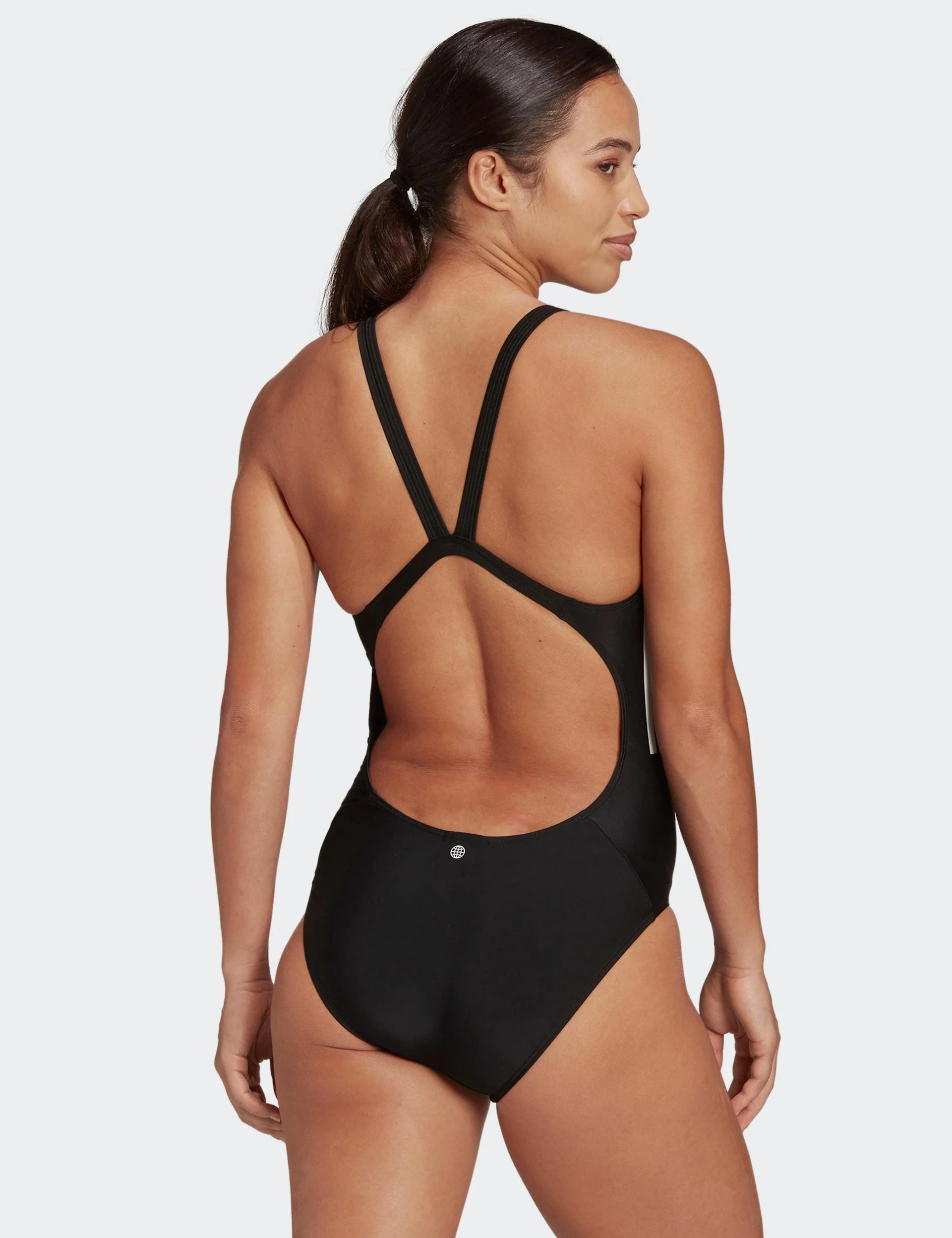 Mid 3-Stripes Swimsuit - Black/White