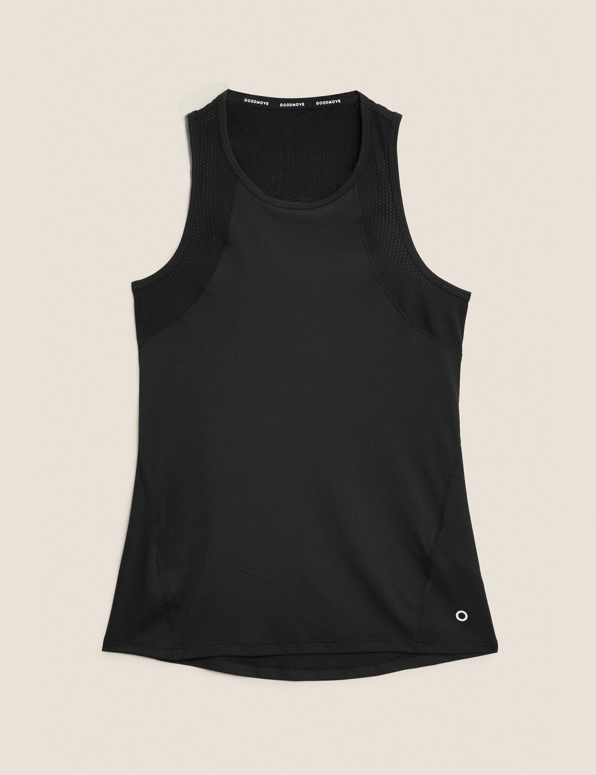 Scoop Neck Racer Back Vest Top - Black