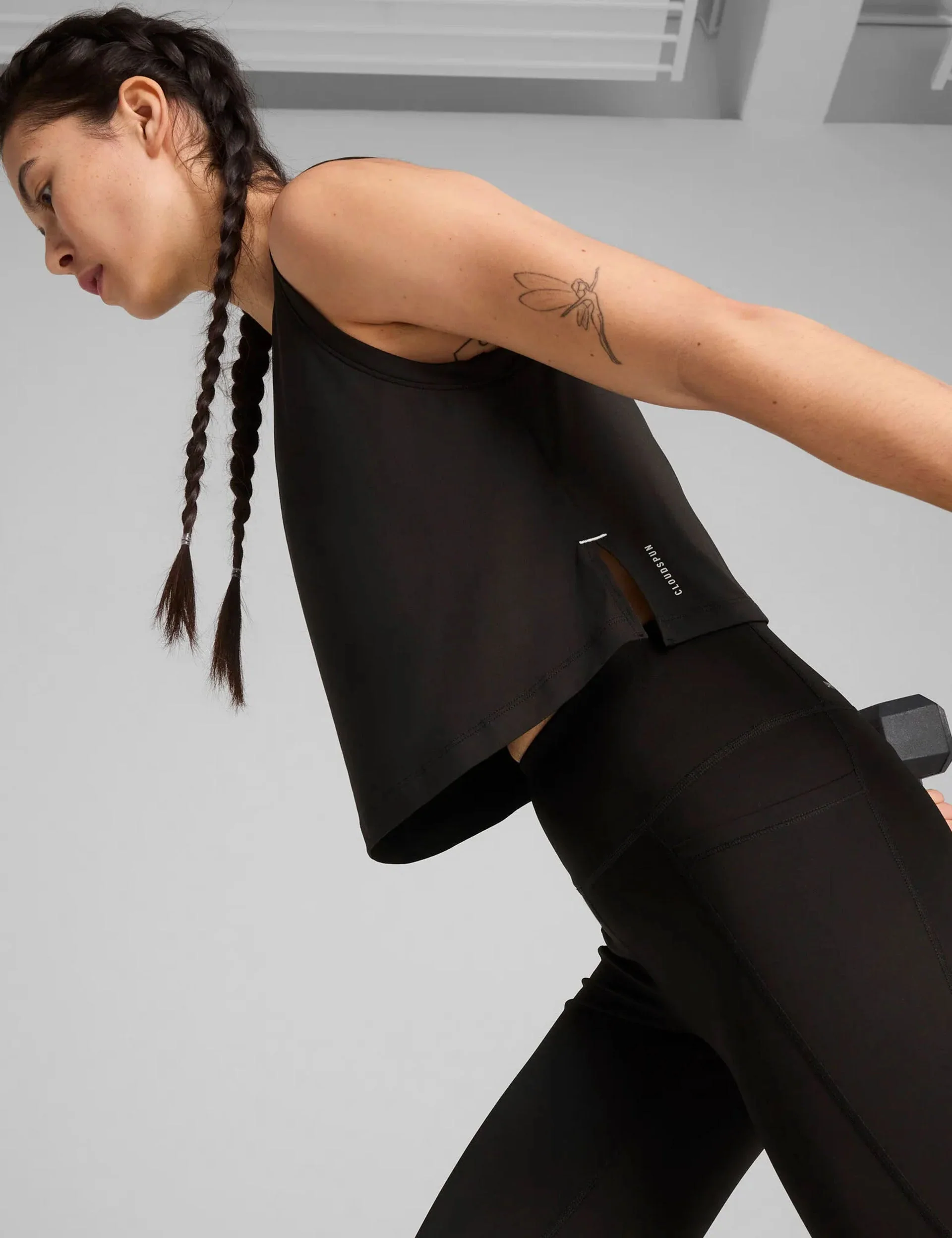 Cloudspun Sleeveless Tank - Black/White