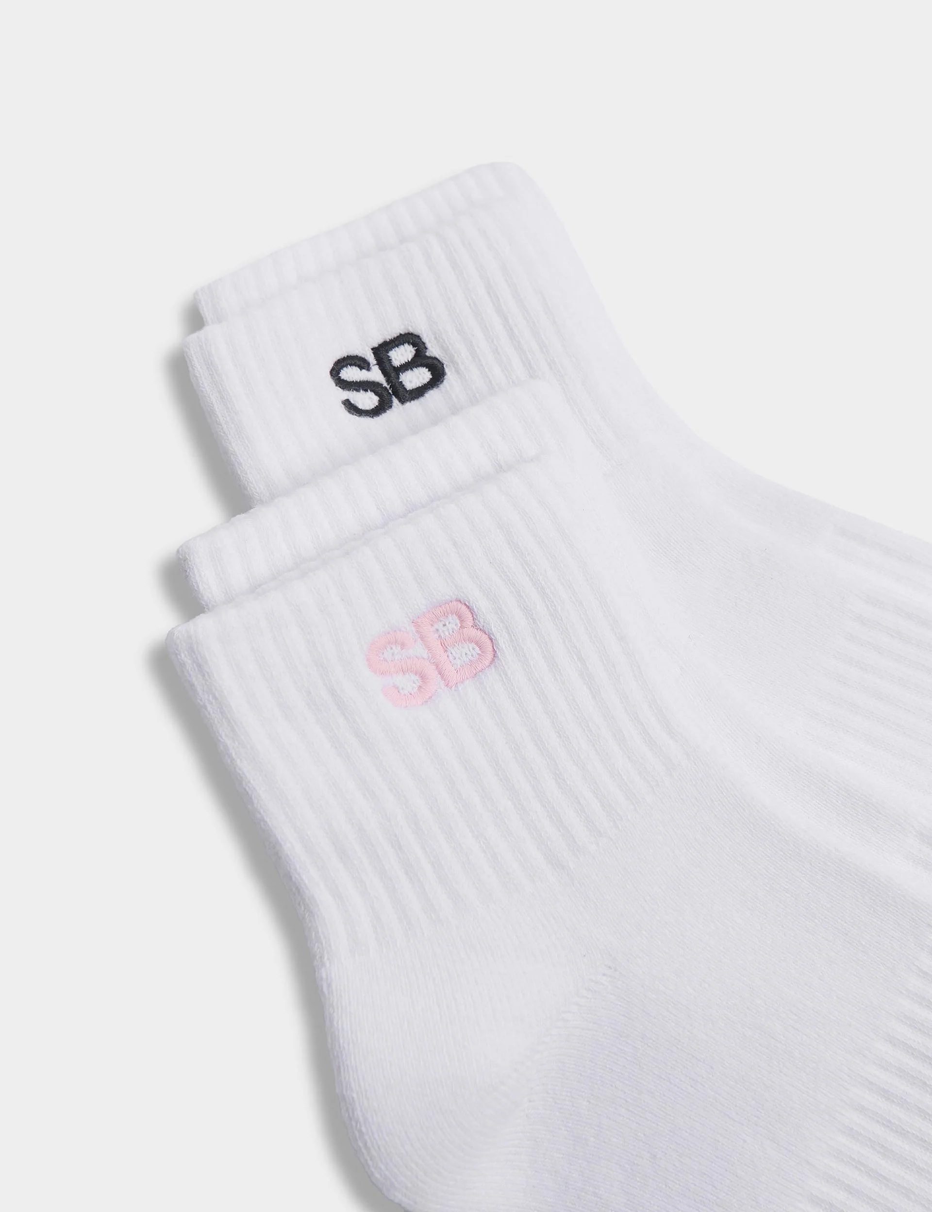 SB Logo Mini Crew Socks 2 Pack - White