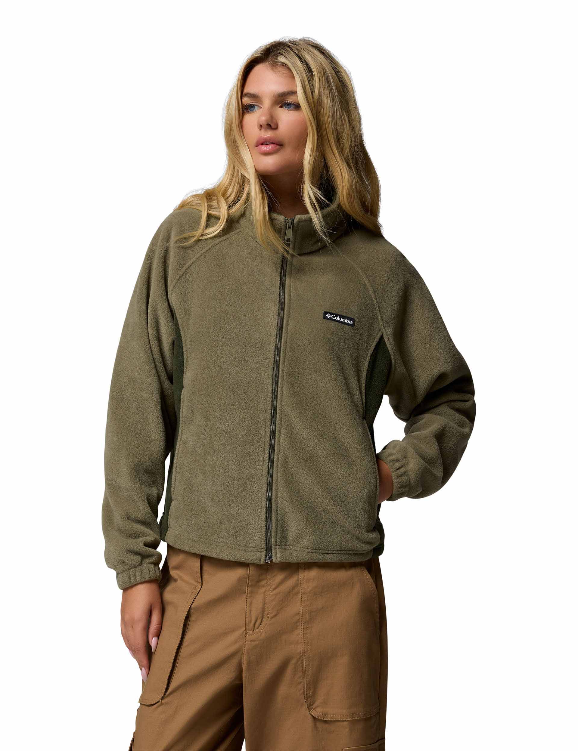 Benton Springs Relaxed Full Zip Fleece Jacket - Stone Green