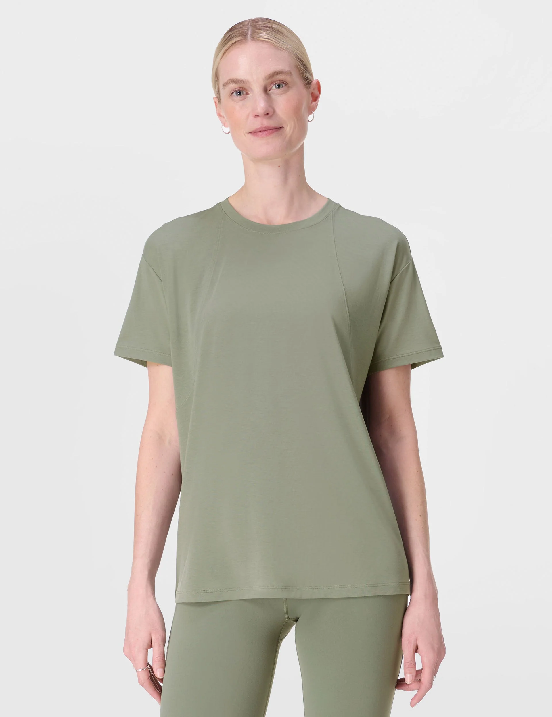 Soft Flow Studio Wrap Back T-Shirt - Willow Green