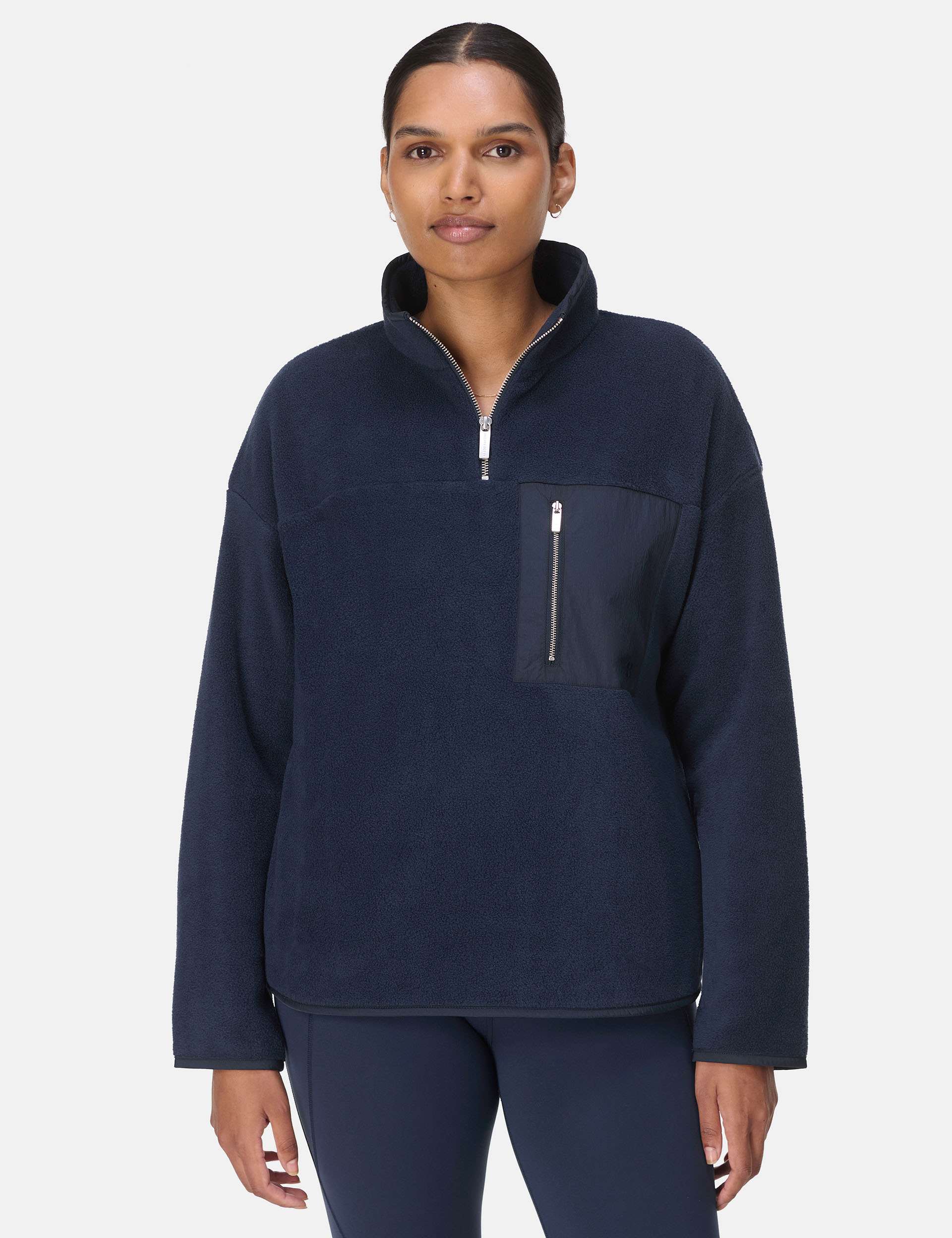 Mallow Half Zip Pullover - Navy Blue