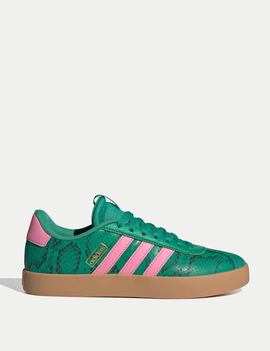 VL Court 3.0 Shoes - Court Green/Bliss Pink/Gold Metallic