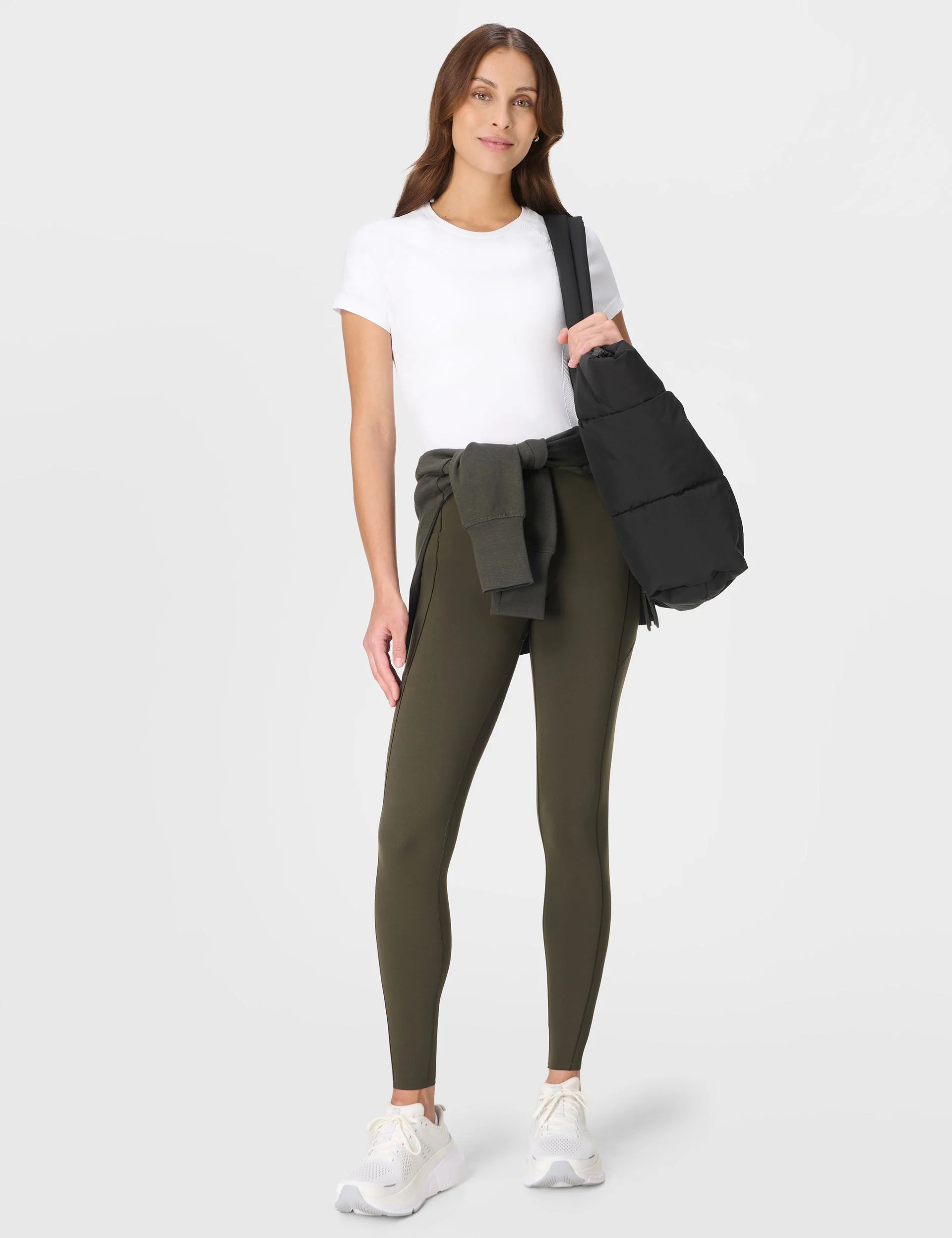 Power UltraSculpt High Waisted Gym Leggings - Nori Green