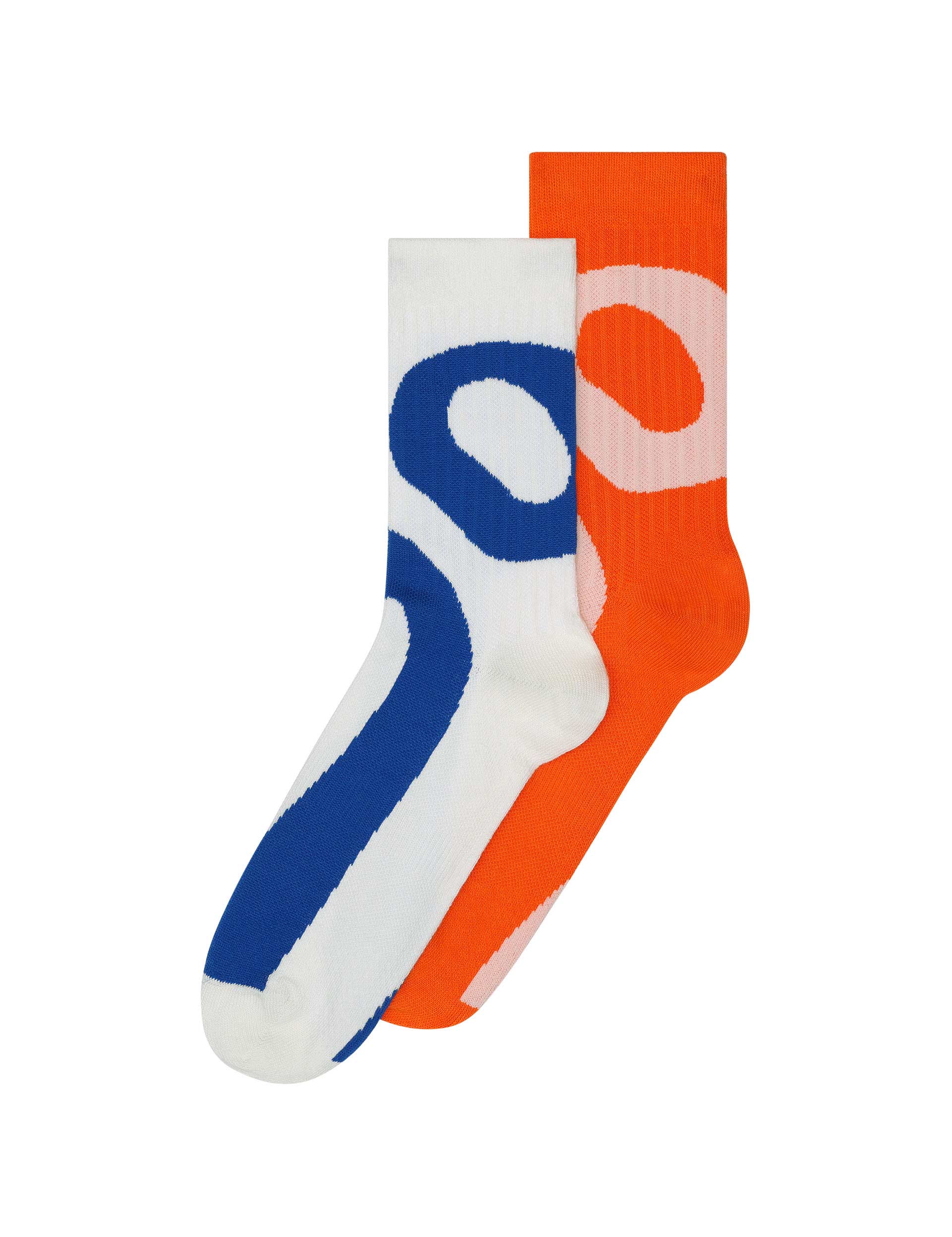 Liquid Logo Sock High 2P - Ivory/Flame