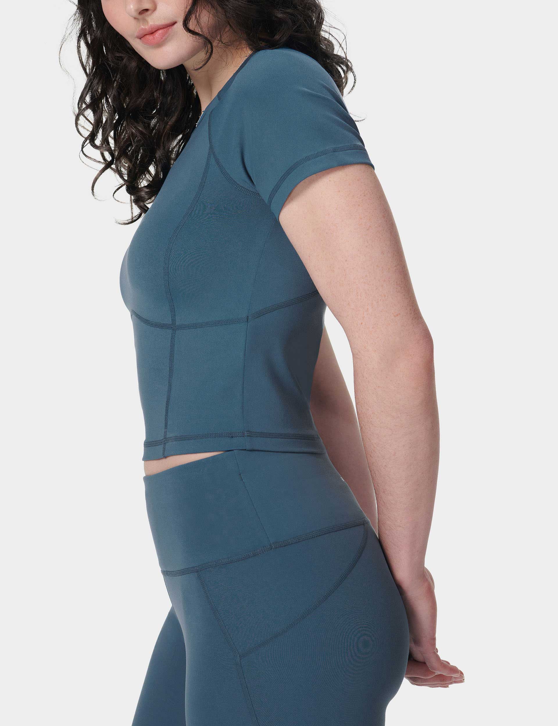 All Day Cropped T-Shirt - Subdued Blue