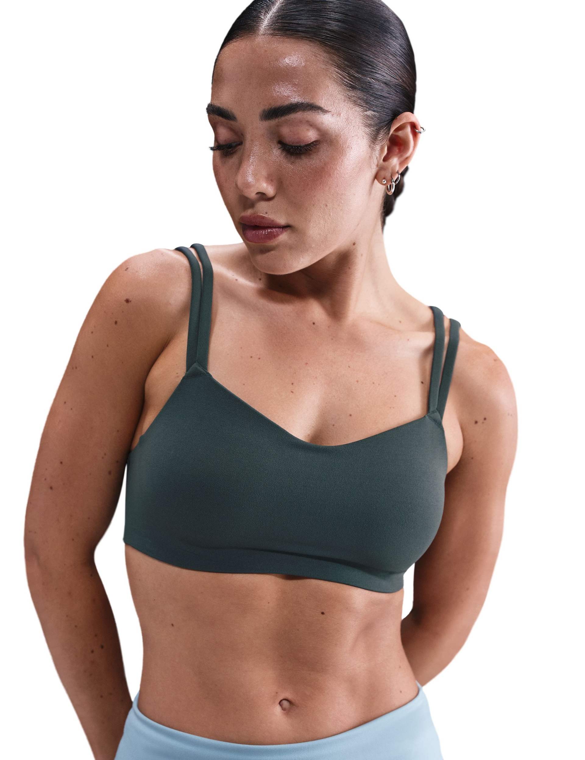 Zenvy Strappy Sports Bra - Seaweed/White