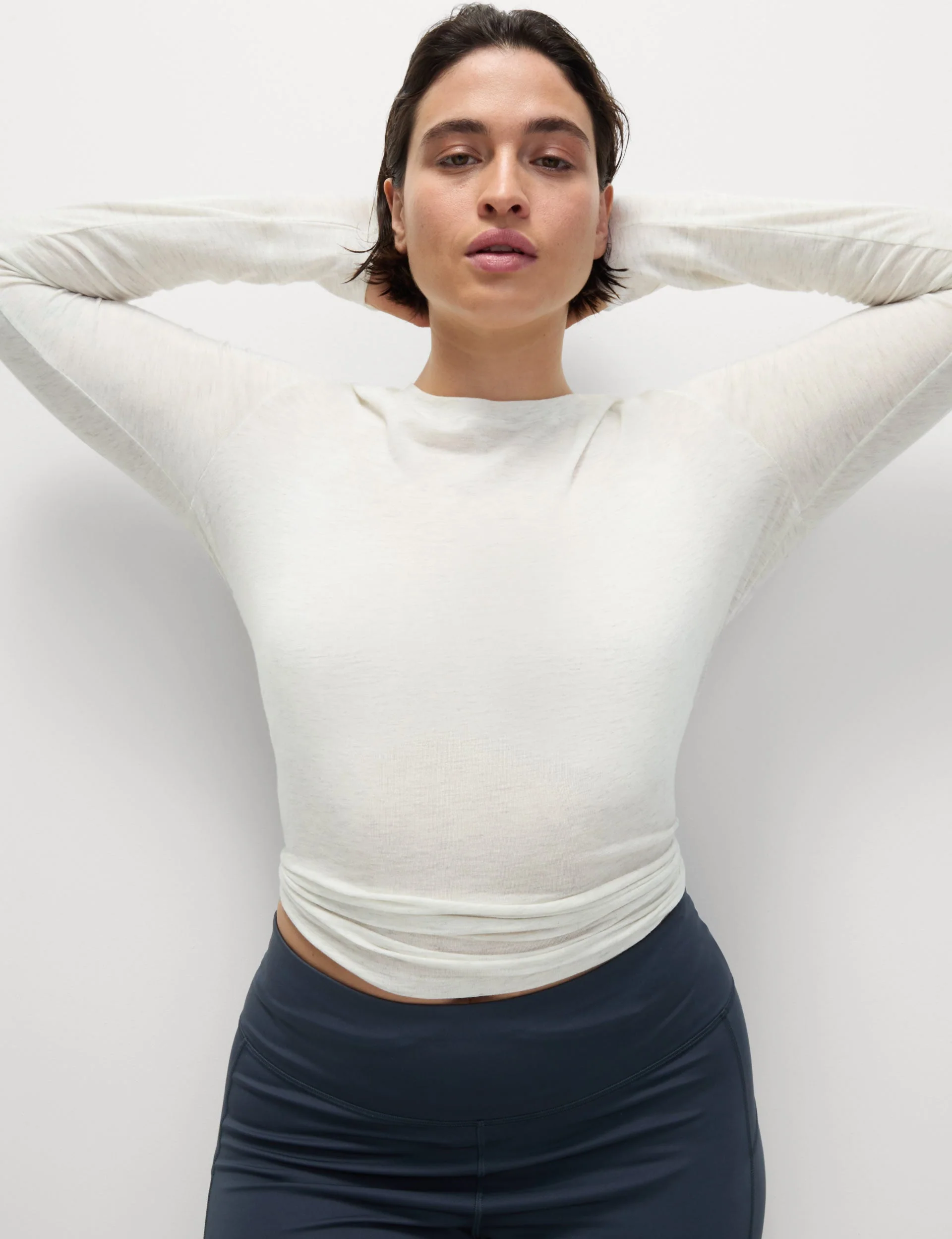 Merinotec Crew Neck Walking Top - Ivory