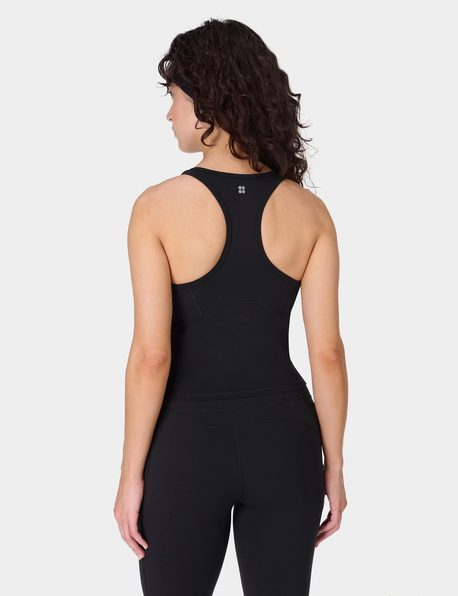 Power Medium Impact Crop Gym Tank - Black