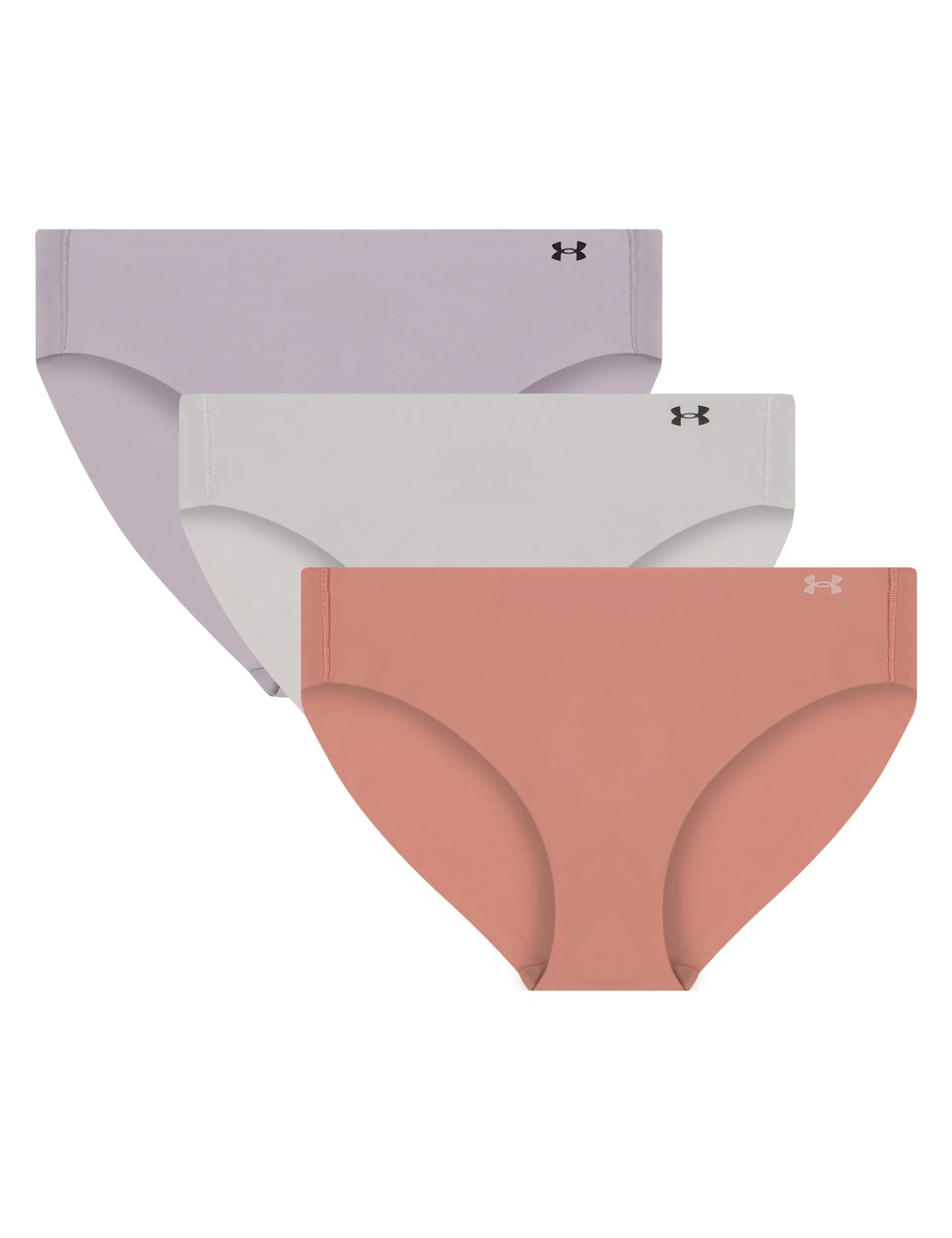 Pure Stretch 3-Pack No Show Bikini - Canyon Pink/Grey Matter/Grey Dawn