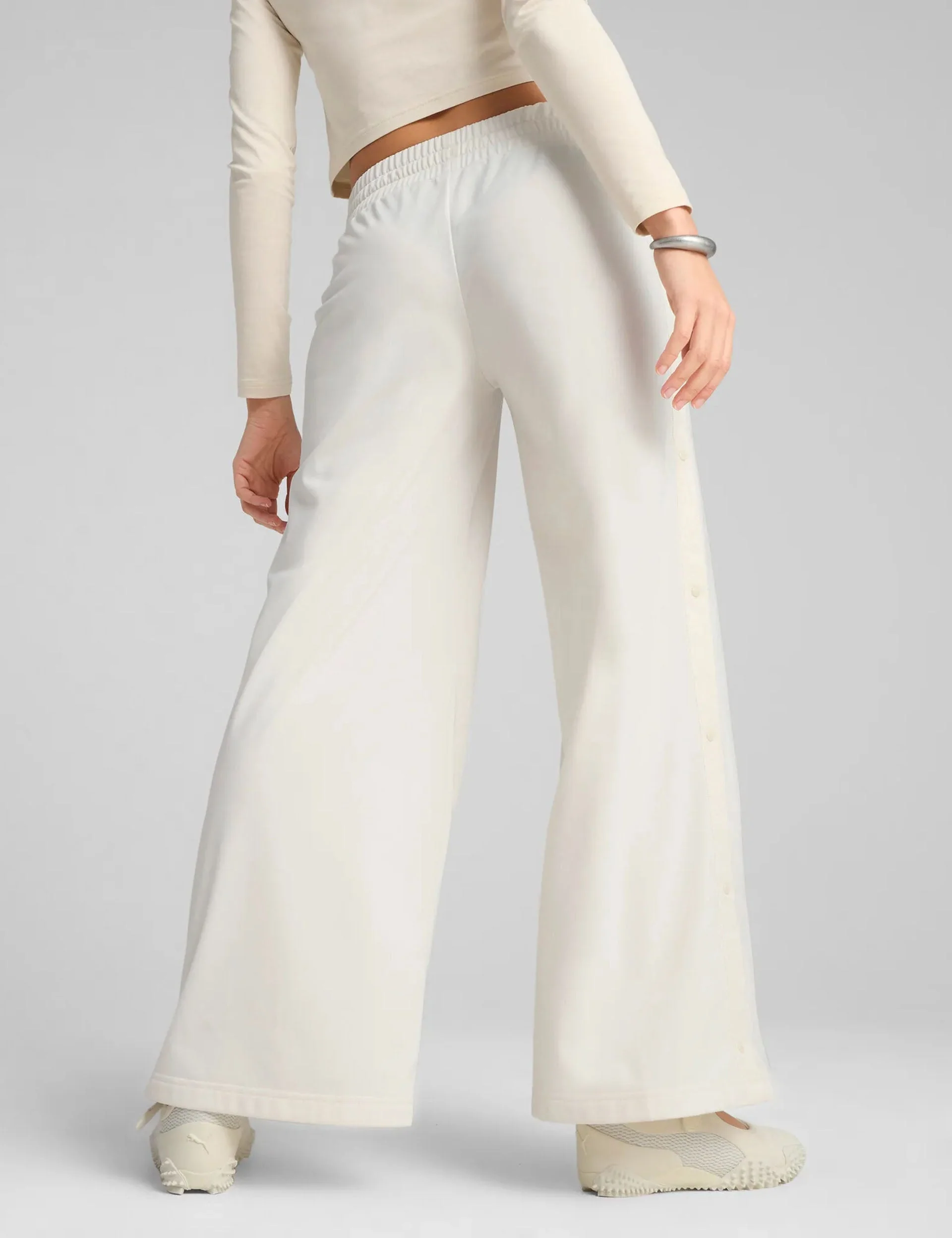 Wardrobe Ess Low Rise Popper Pants - Alpine Snow