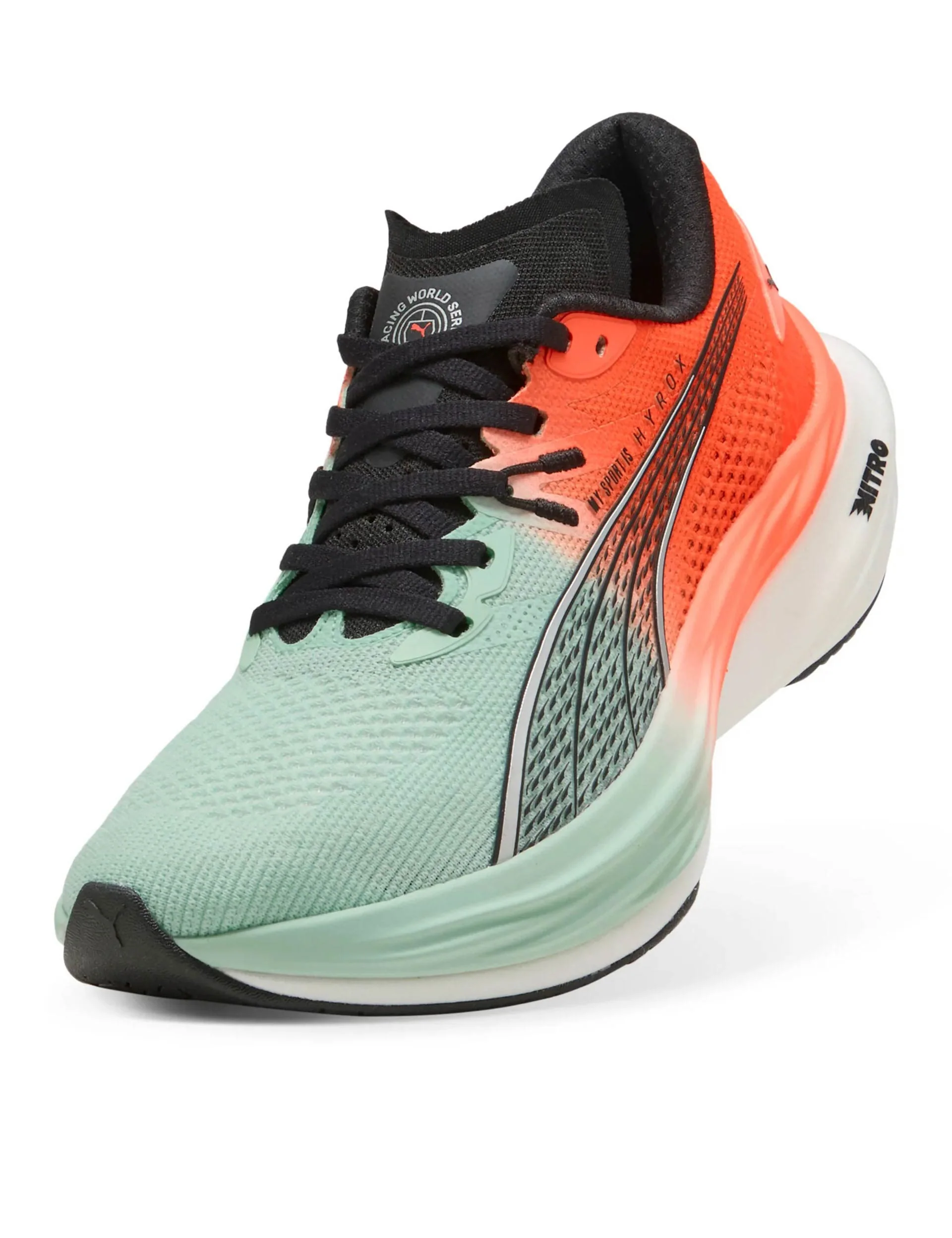Puma x Hyrox Deviate NITRO 3 Running Shoes - Mint Melt/Glowing Red
