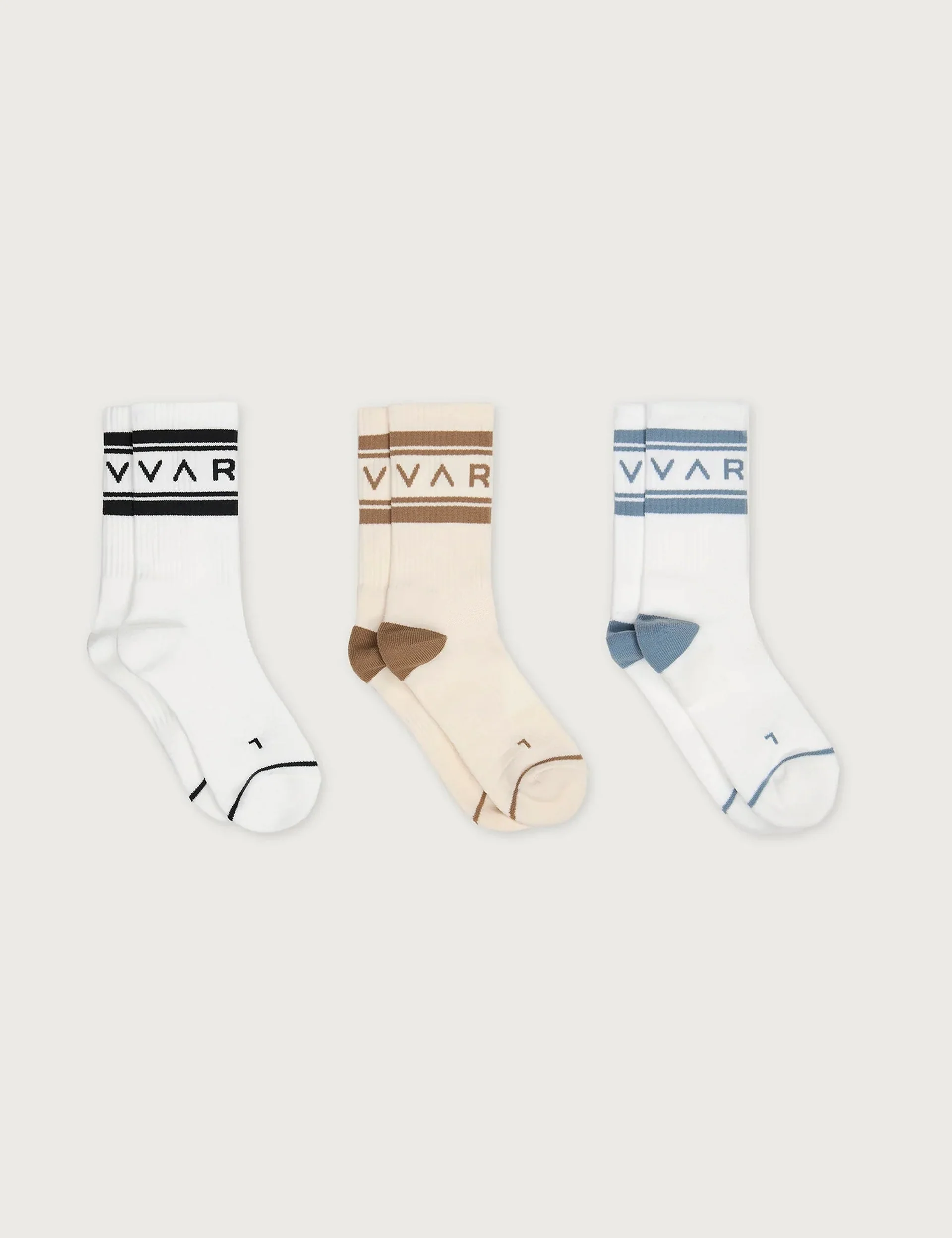 Astley Active Sock 3 Pack - White/Birch/White