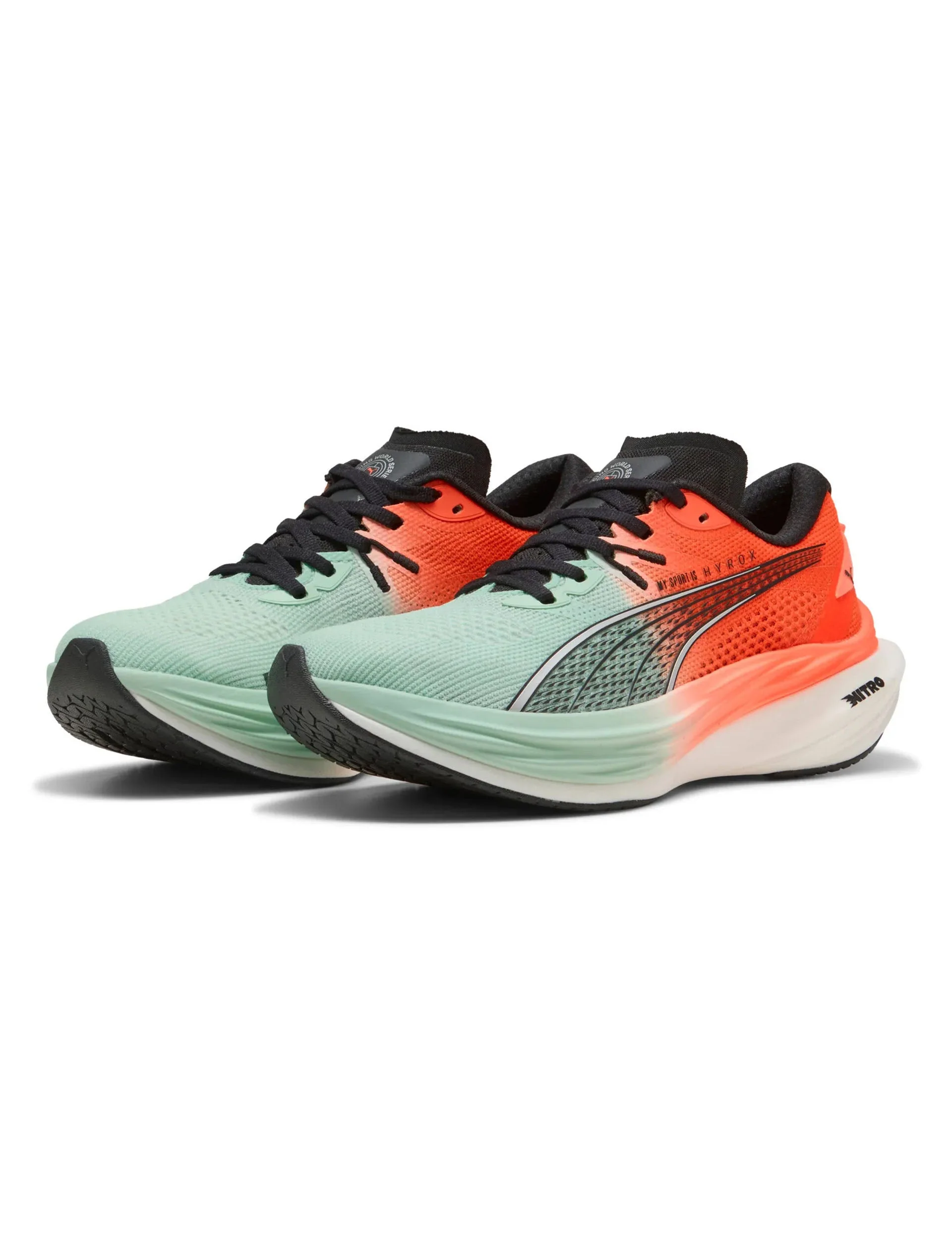 Puma x Hyrox Deviate NITRO 3 Running Shoes - Mint Melt/Glowing Red