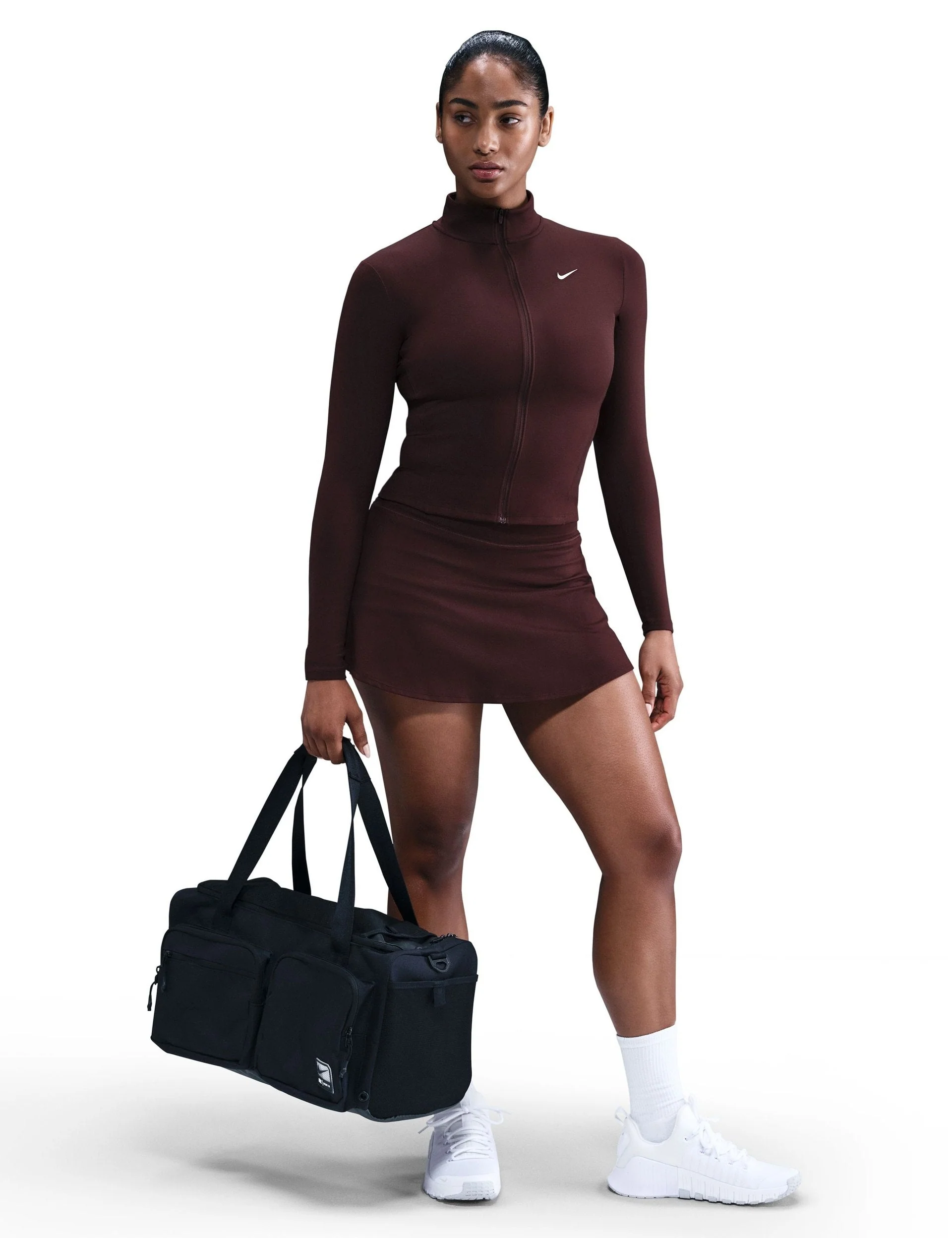 One Fitted Dri-FIT Full-Zip Jacket - Burgundy Crush/White