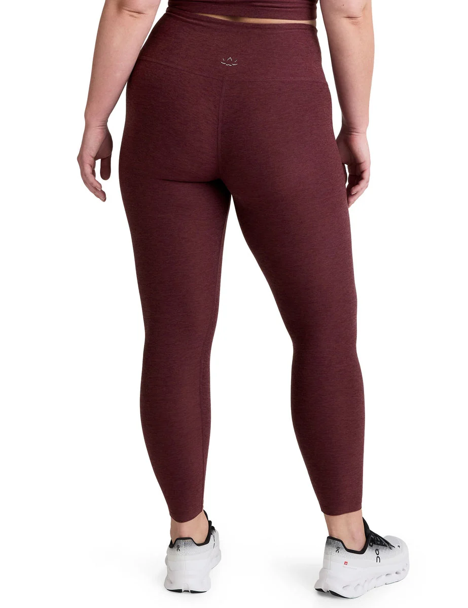 Spacedye Caught In The Midi High Waisted Legging - Midnight Burgundy Heather