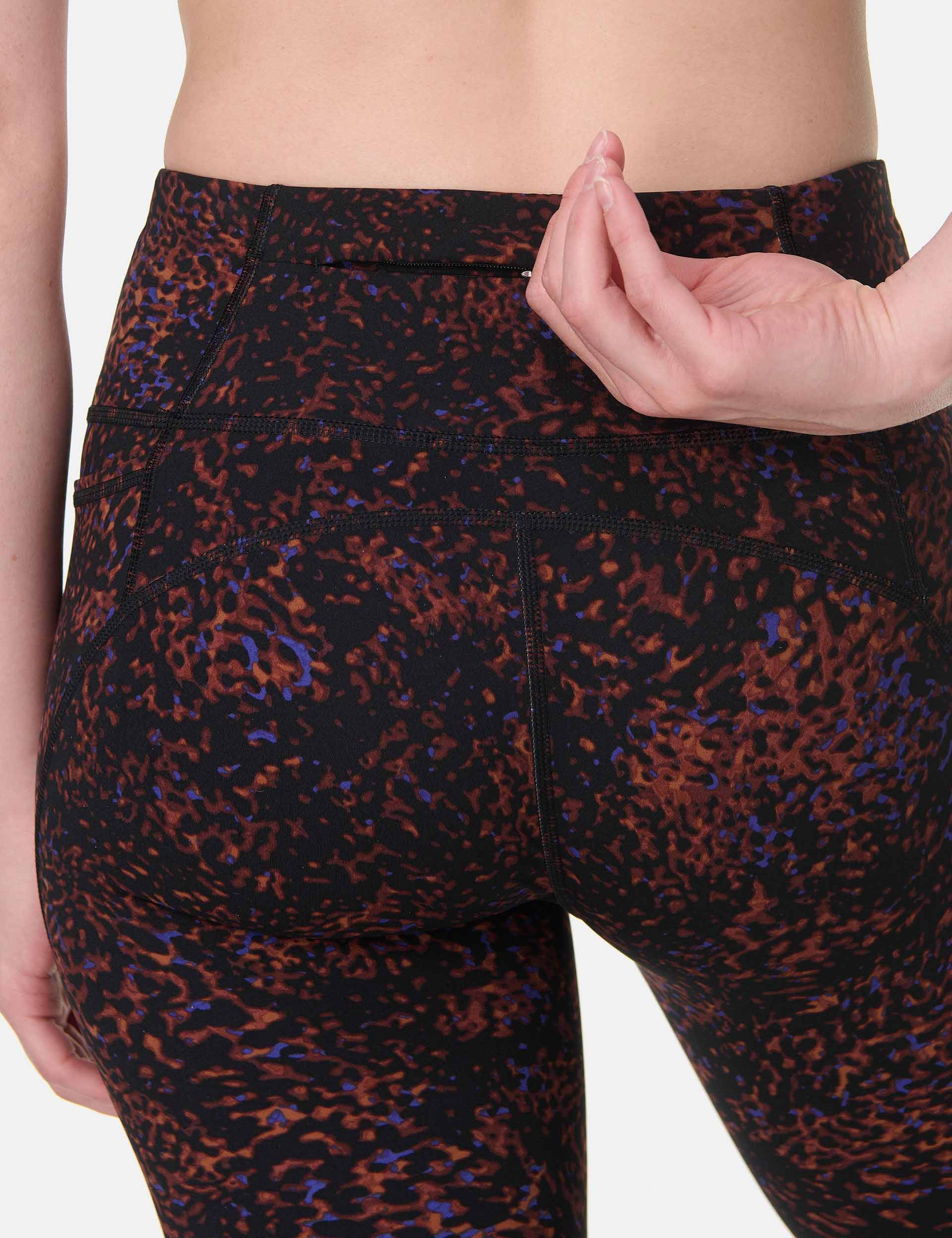 Power 7/8 Gym Leggings - Brown Tortoise Print