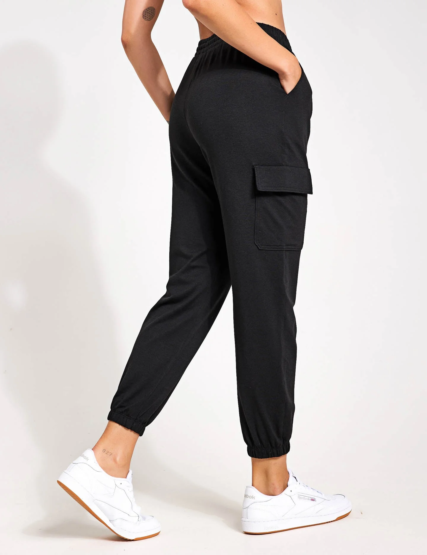 Boyfriend Cargo Jogger - Black Heather