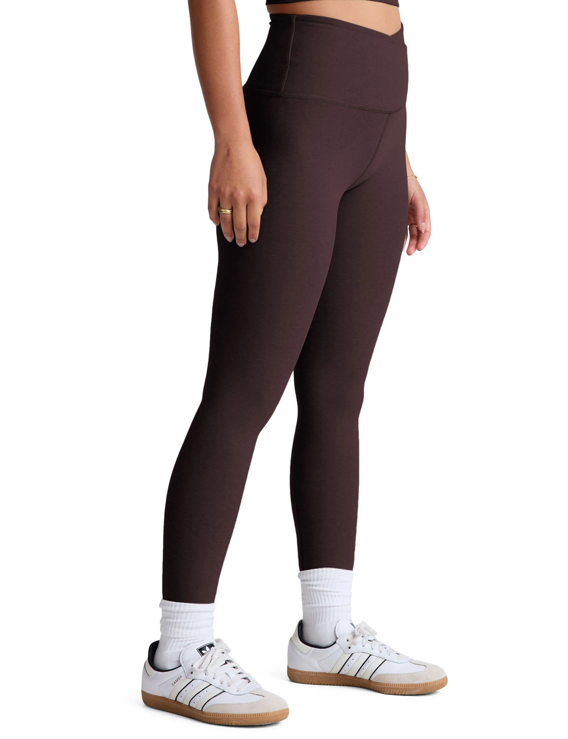 Spacedye At Your Leisure High Waisted Midi Legging - Dark Chocolate Heather