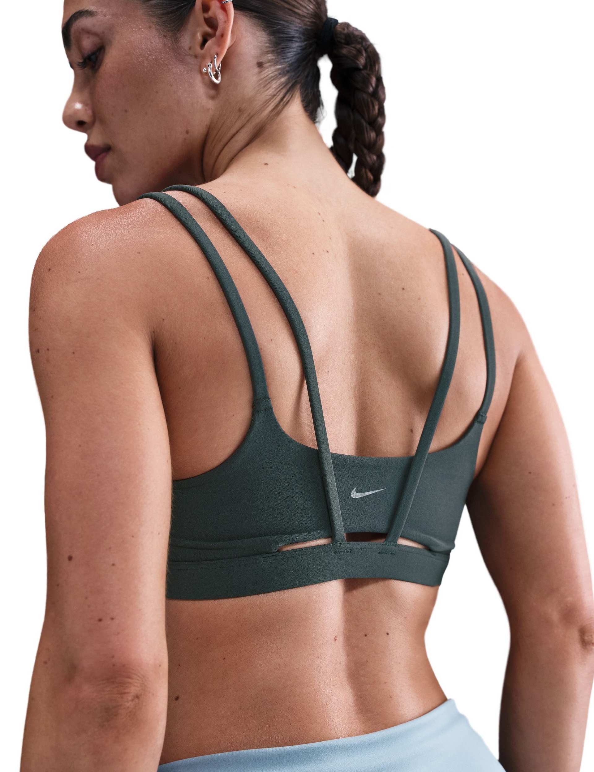Zenvy Strappy Sports Bra - Seaweed/White