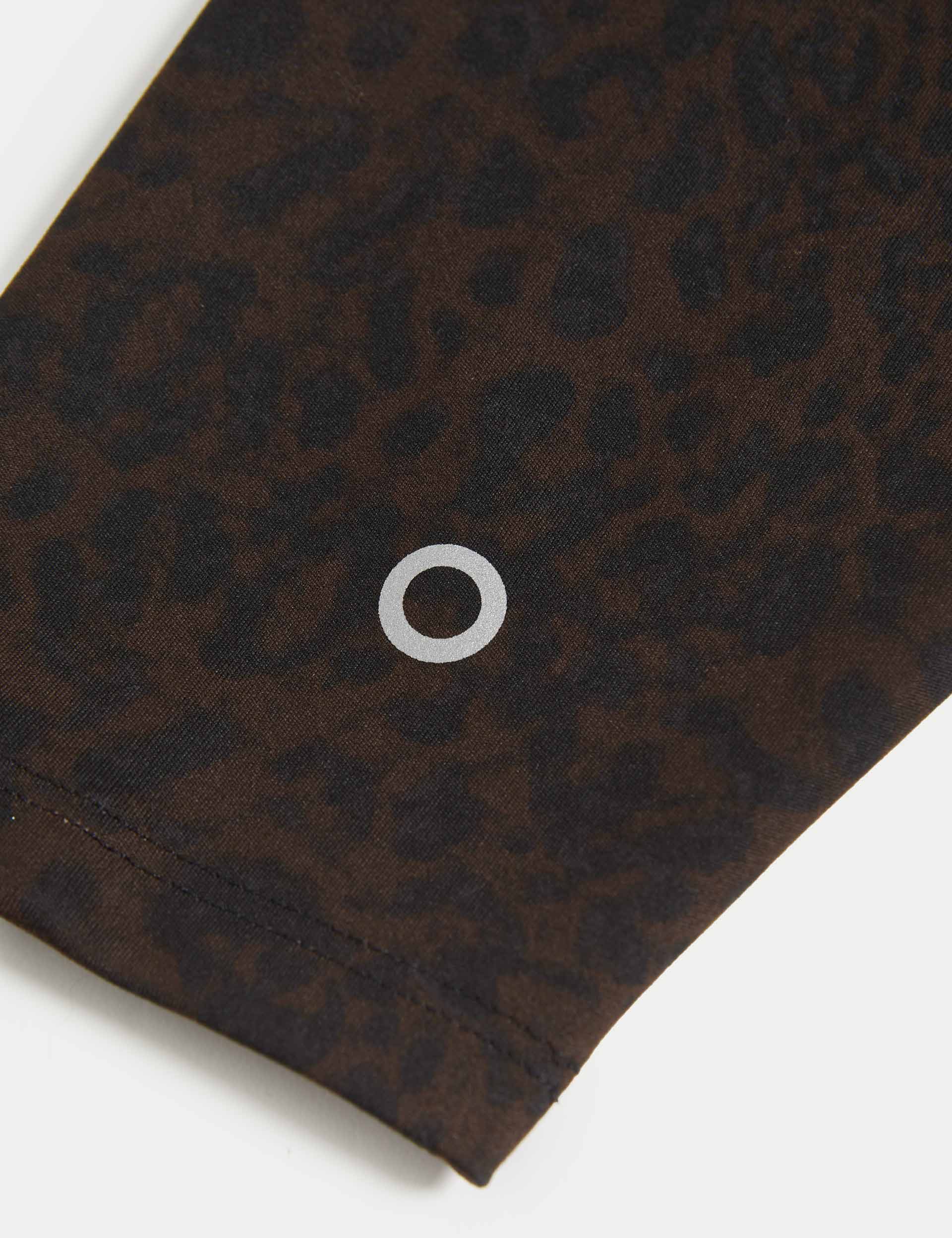 Go Balance Printed Wrap Waist 7/8 Yoga Leggings - Brown Mix