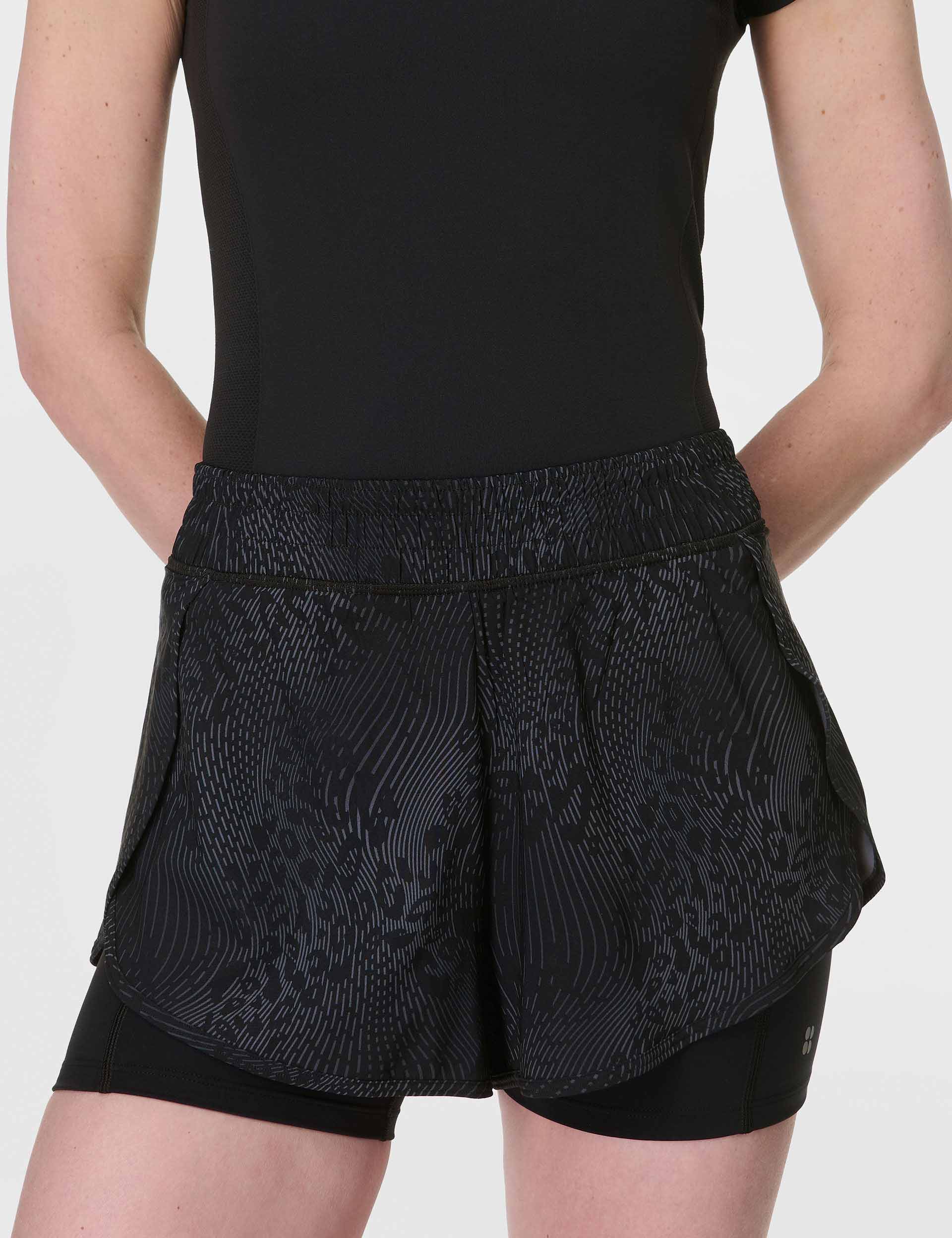 Get Set 2-in-1 Multi-Train Shorts - Grey Hybrid Leopard Print