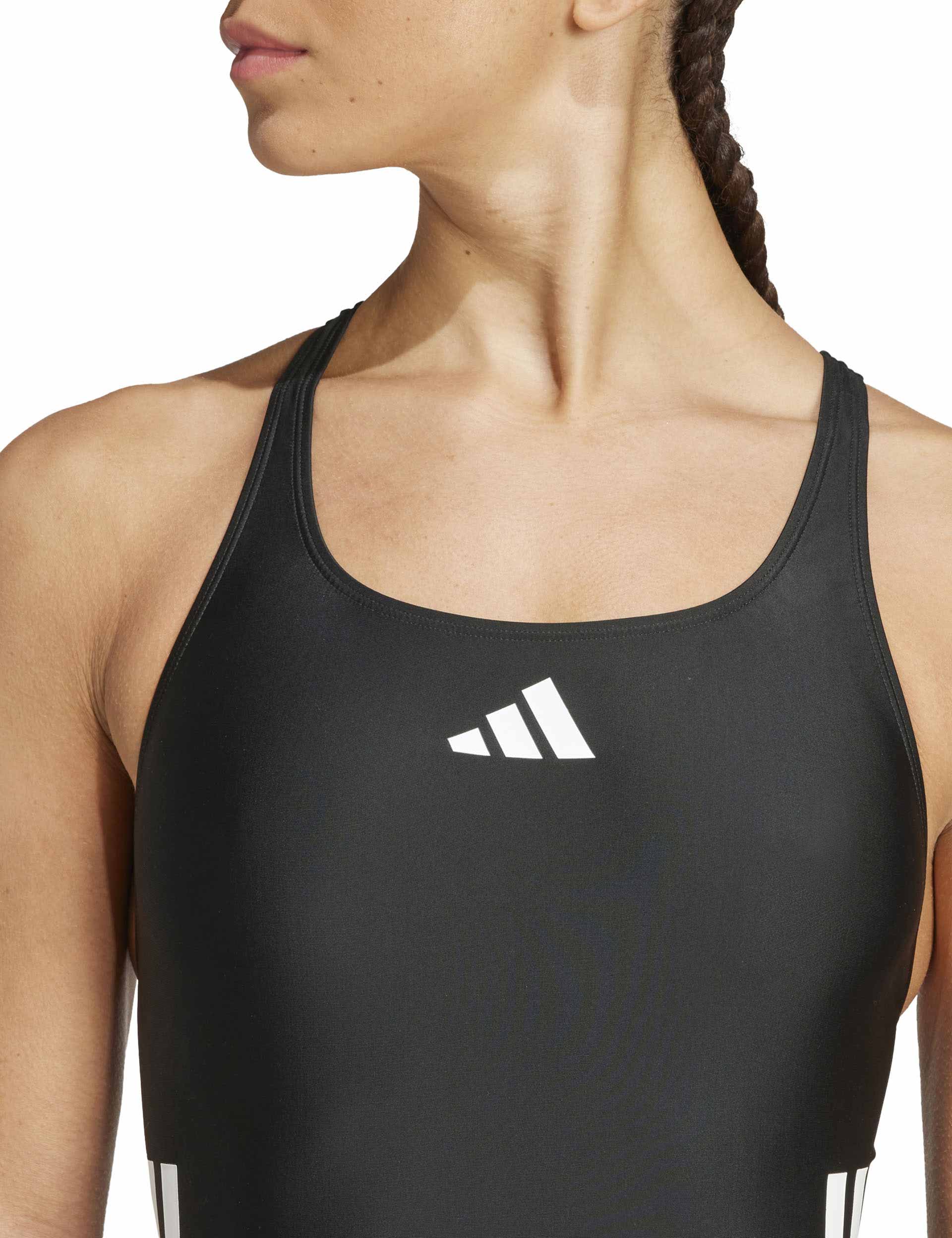 3-Stripes C-Back Swimsuit - Black/White