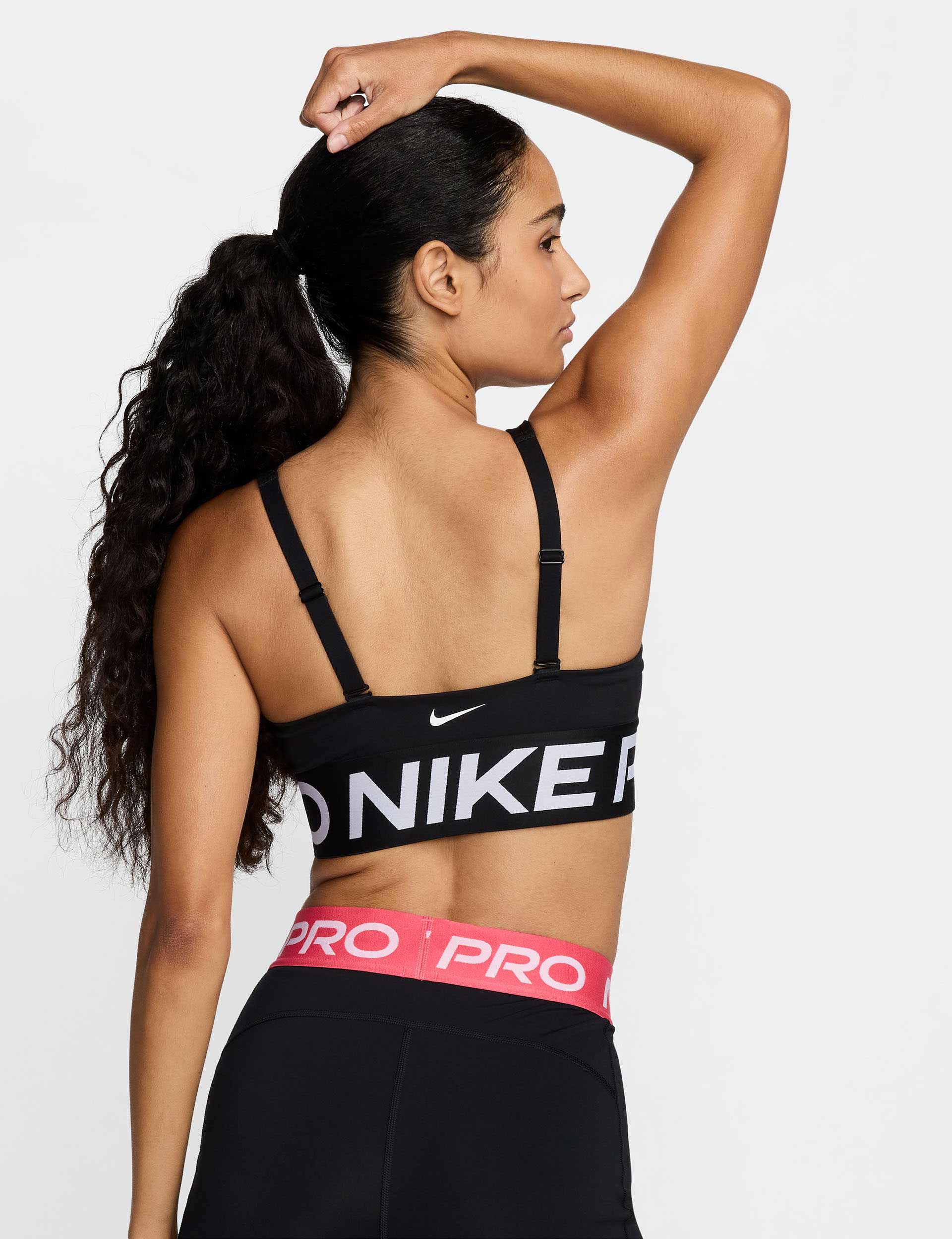 Pro Indy Plunge Medium-Support Sports Bra - Black/White