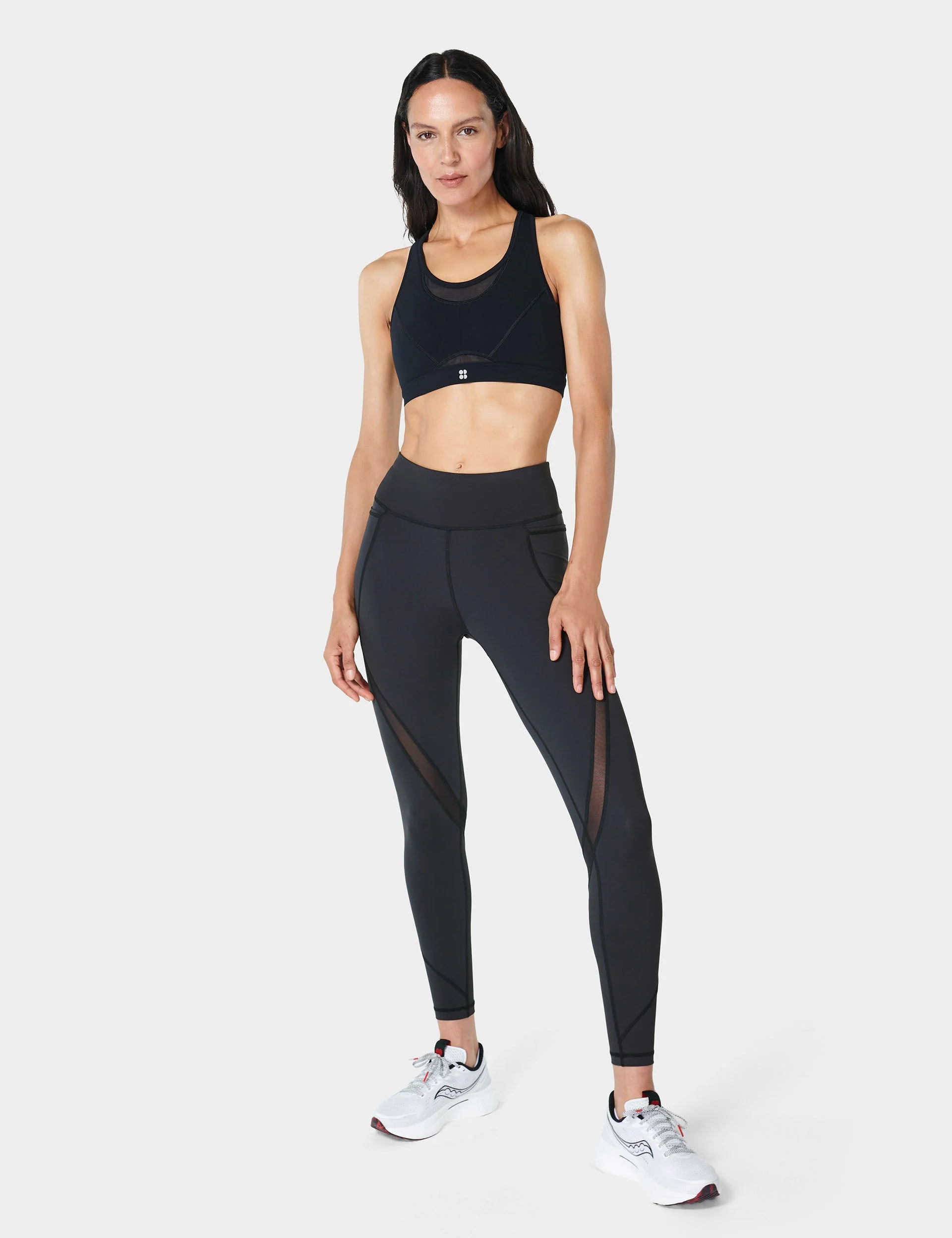Power Icon Running Bra - Black