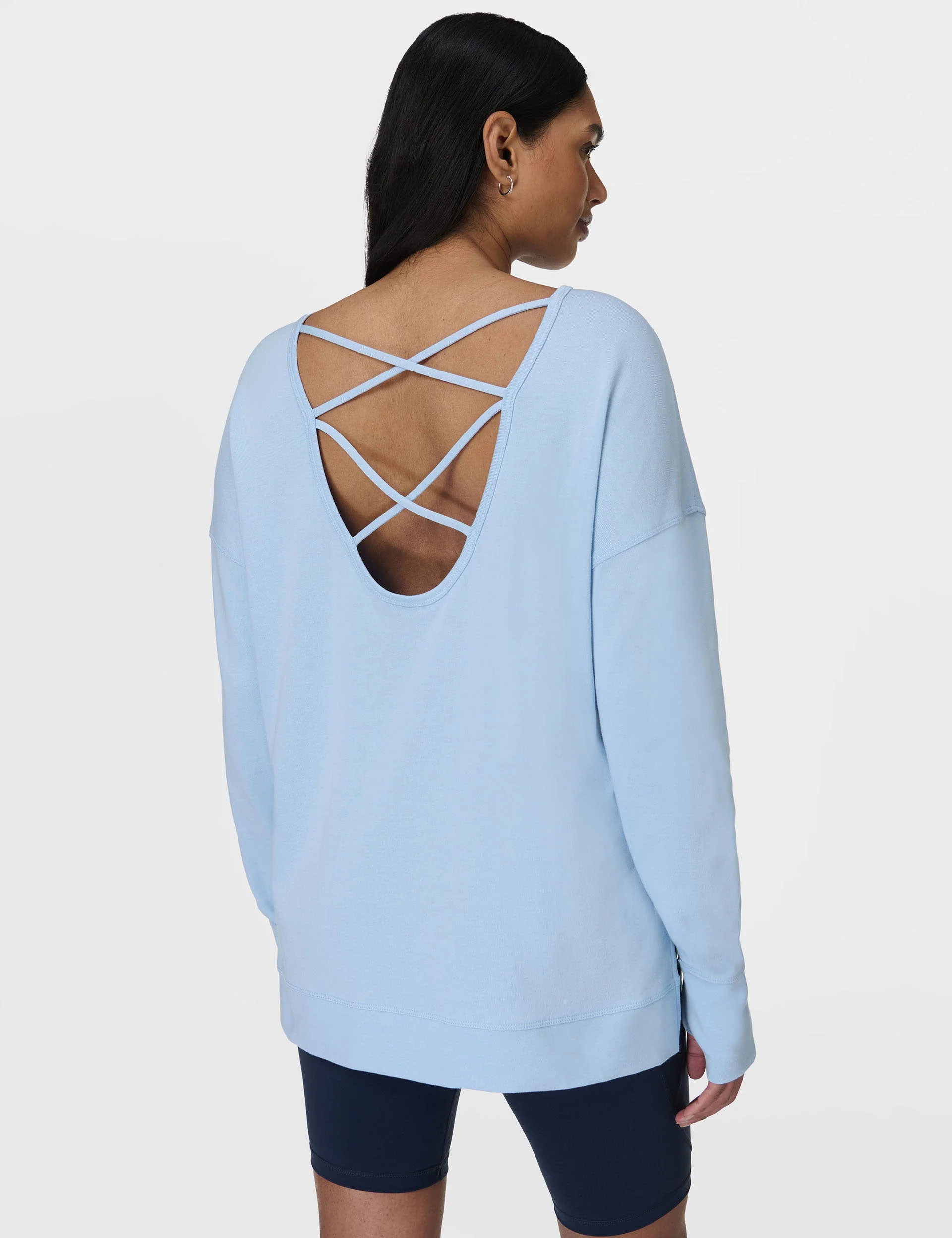 After Class Cross Back Sweatshirt - Breeze Blue