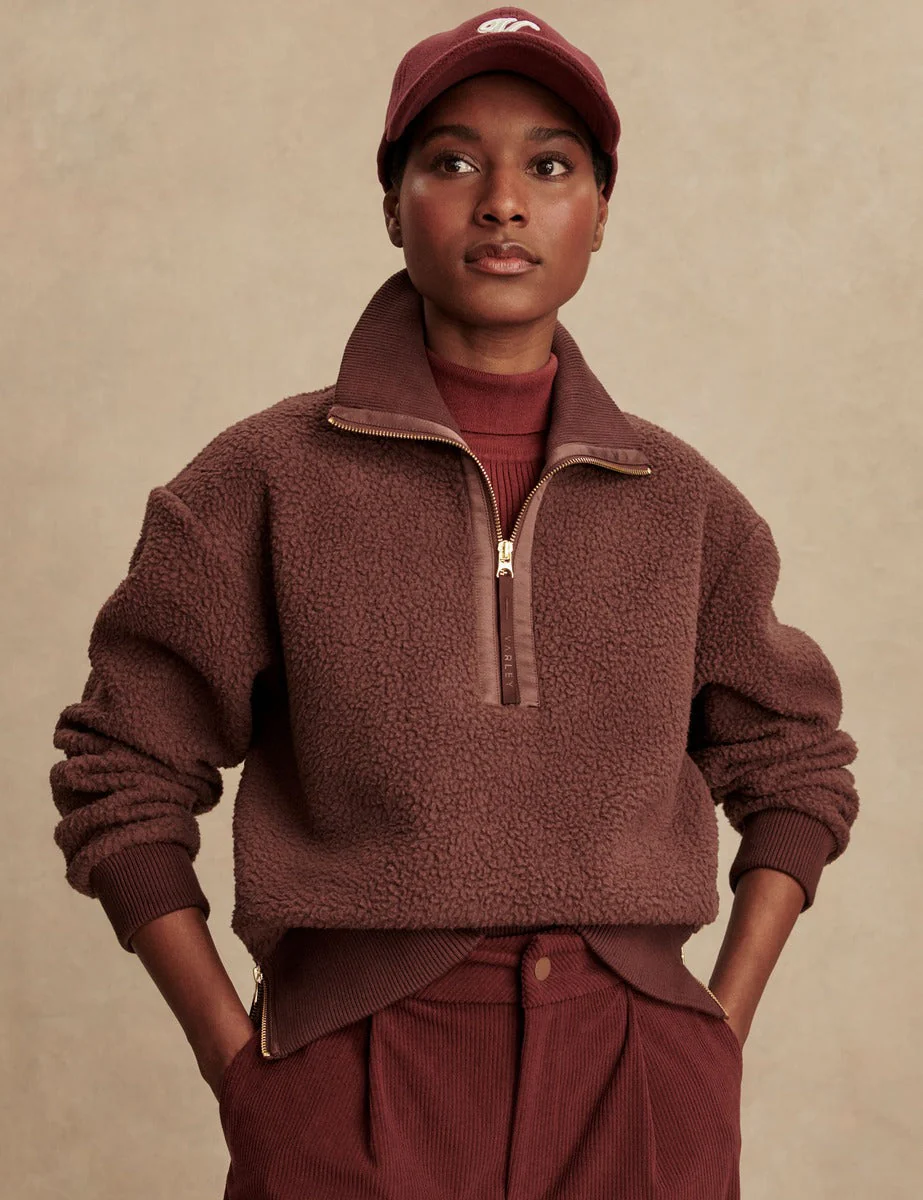 Roselle Half-Zip Fleece - Deep Mahogany