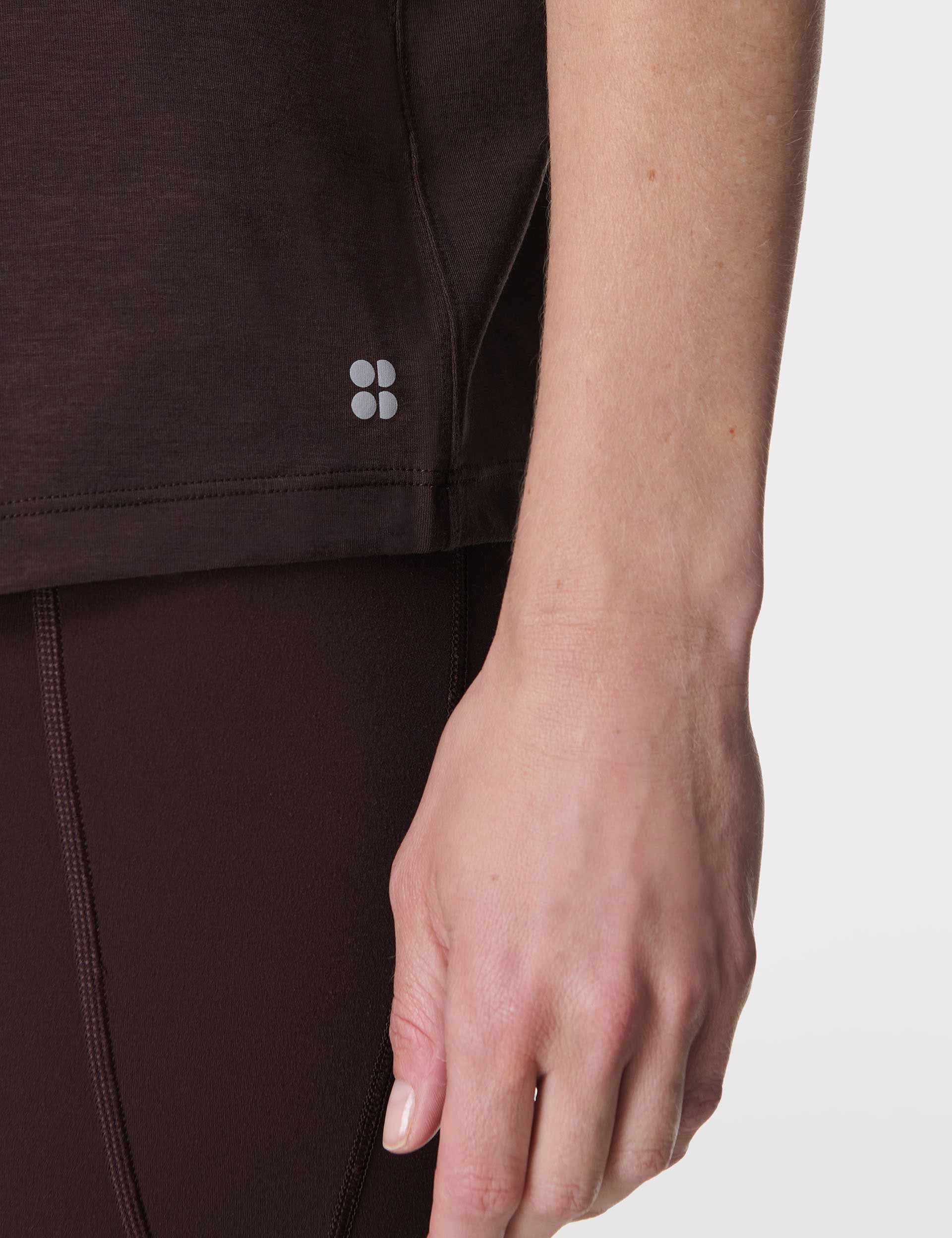 Soft Flow Strappy Back Boxy Tee - Sable Brown