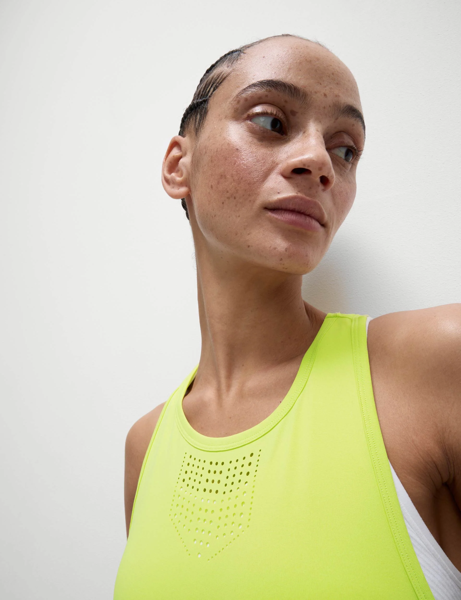 Racerback Laser Cut Fitted Vest Top - Limeade
