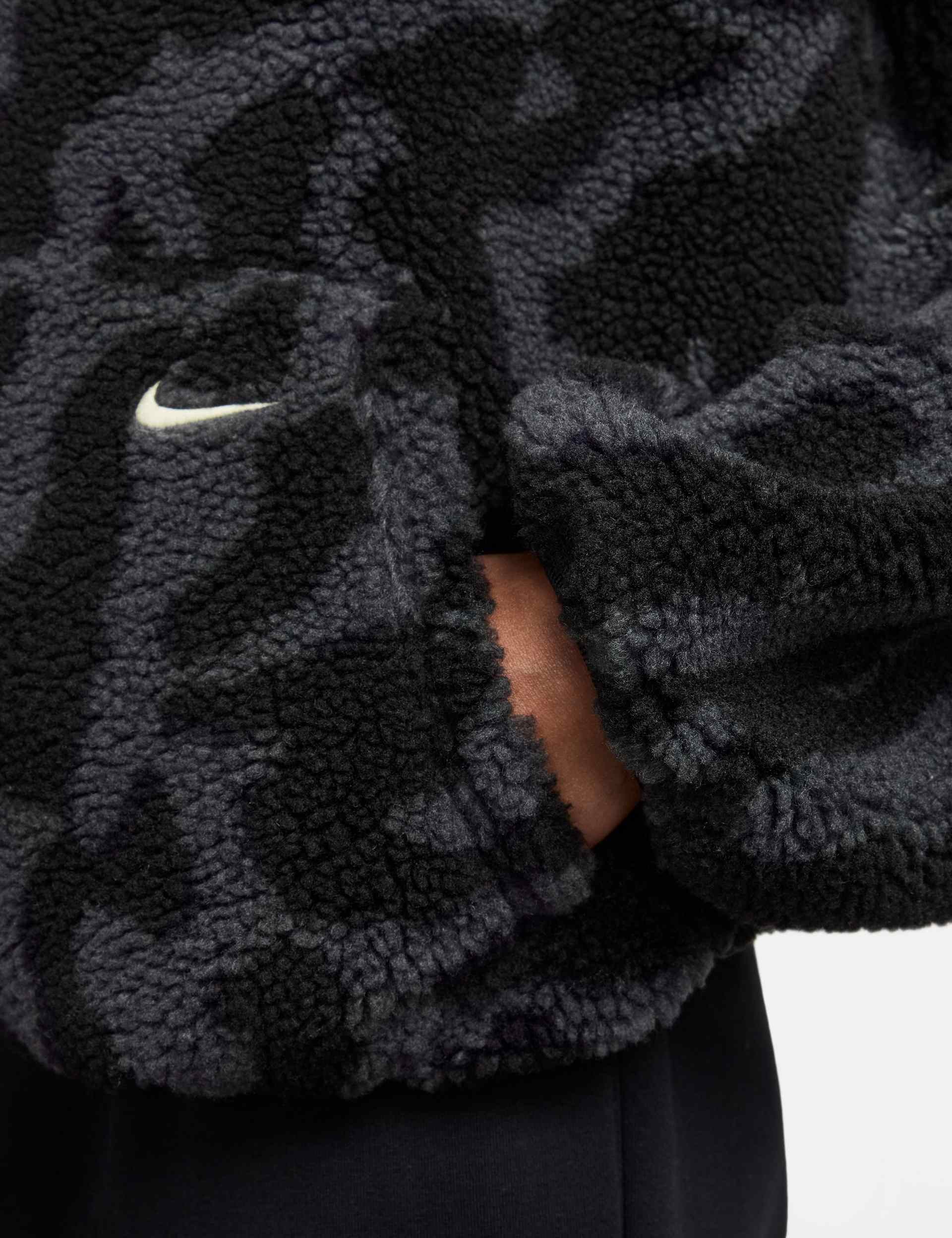 Sportswear High-Pile Fleece Jacket - Black/Black/Sail