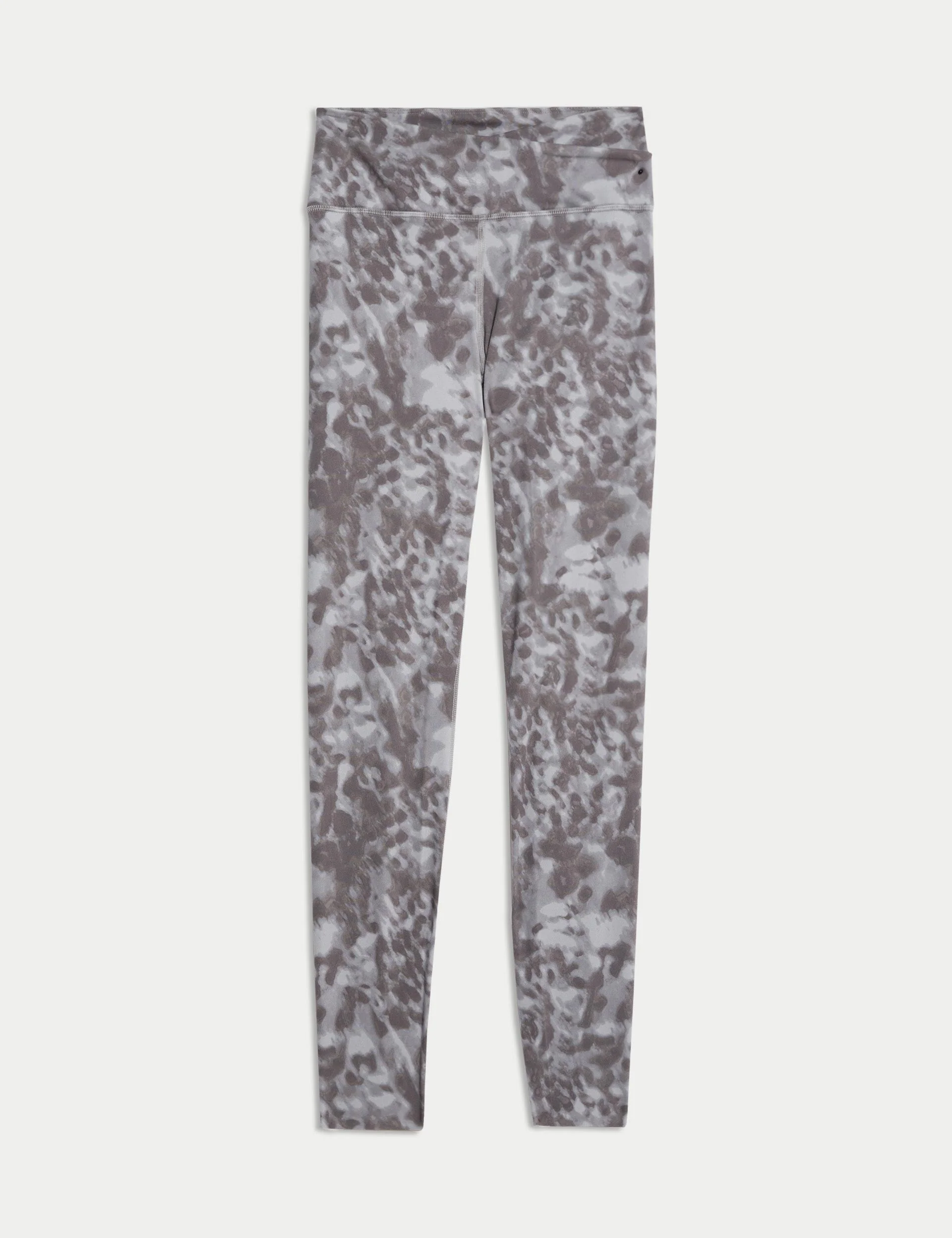 Go Balance Printed Wrap Waist Yoga Leggings - Grey Mix