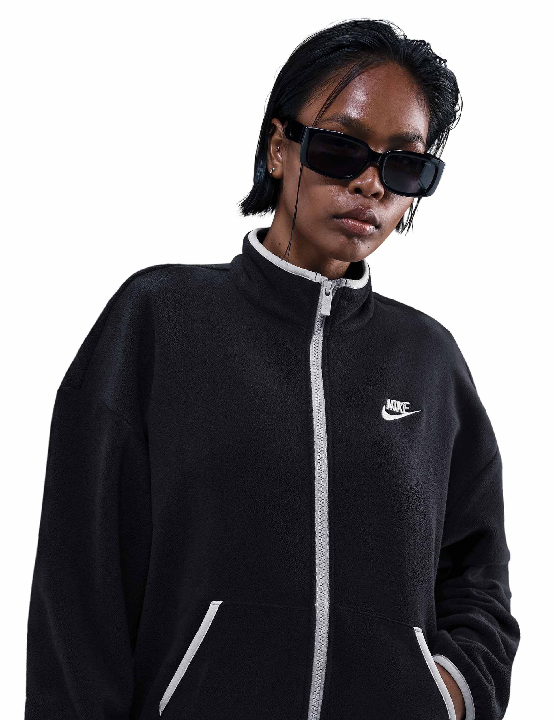 Sportswear Club Fleece Loose Jacket - Black/College Grey