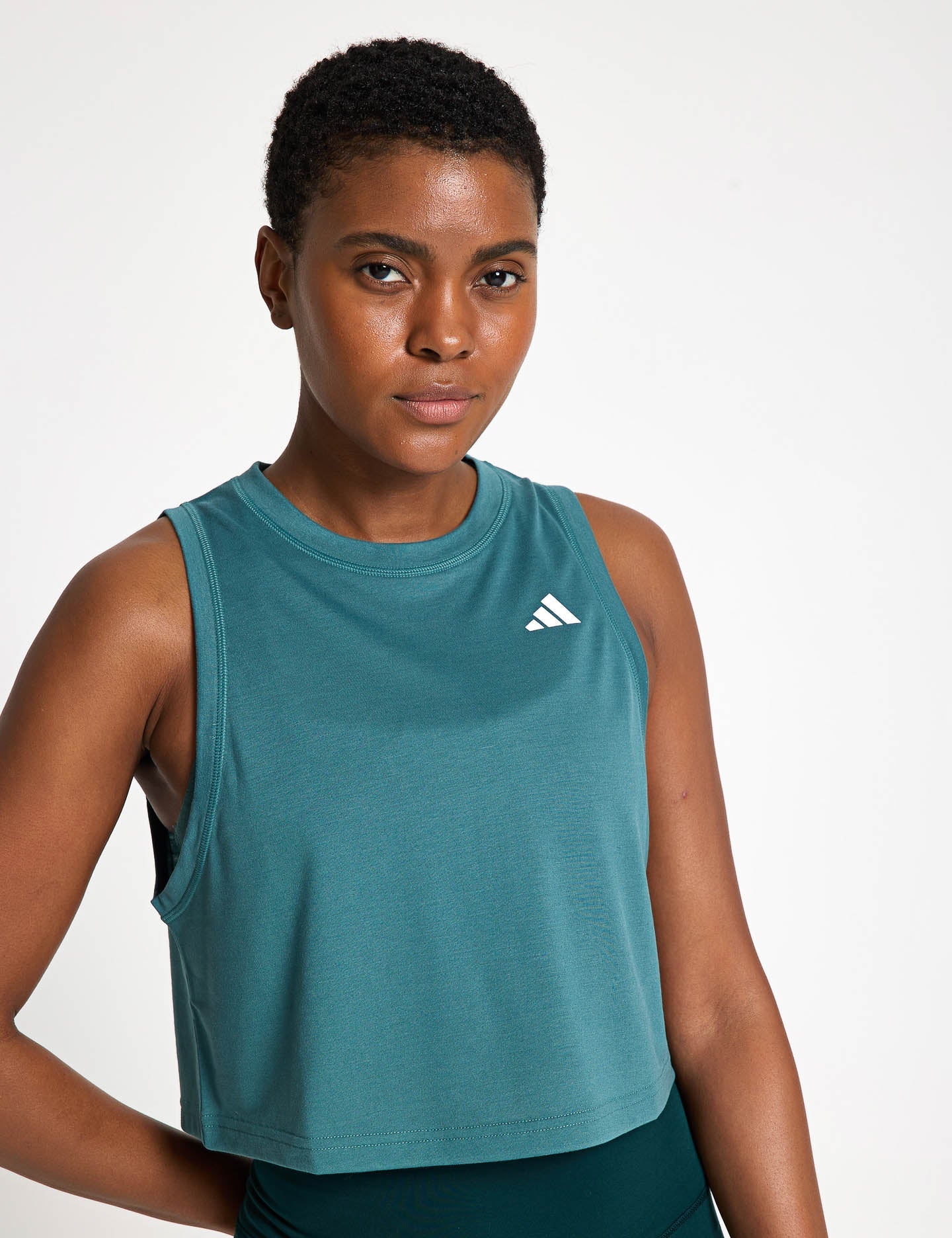 Train Essentials Boxy Workout Tank Top - Preloved Teal