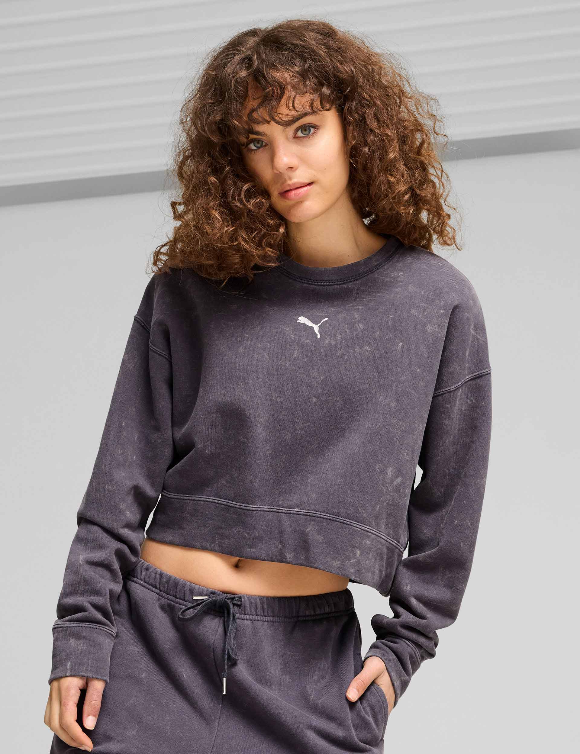 DARE TO Relaxed Washed Crew - Galactic Grey