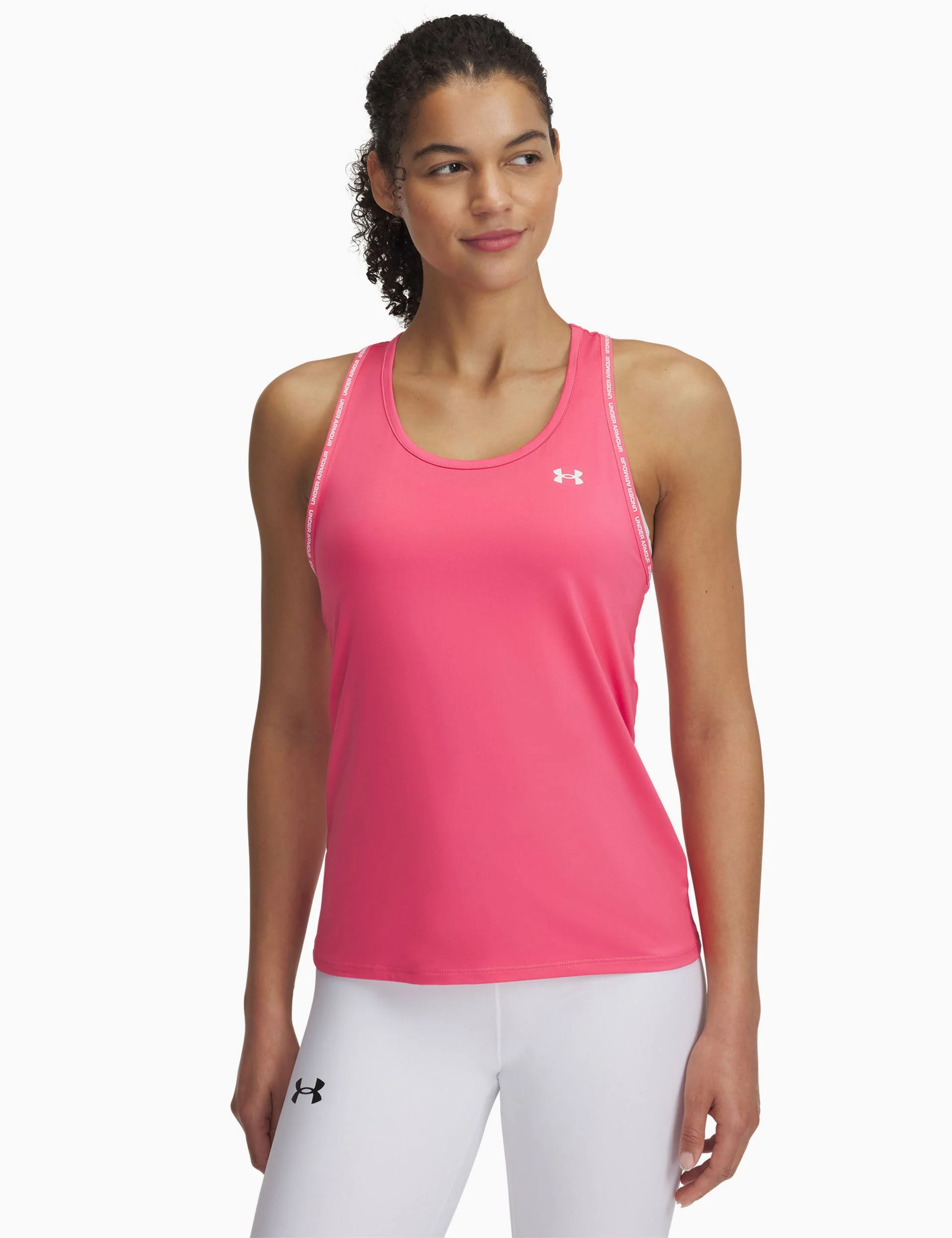 UA Tech Knockout Tank - Super Pink/White