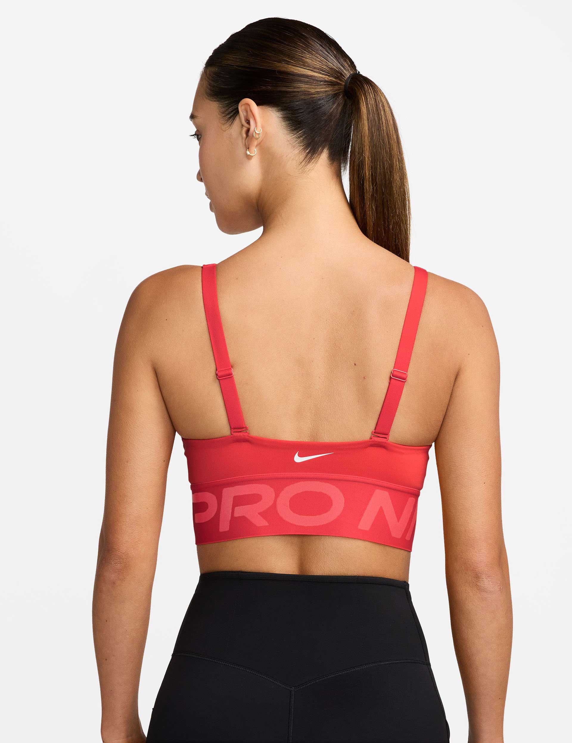 Pro Indy Plunge Medium-Support Sports Bra - Light Crimson/Ember Glow/White